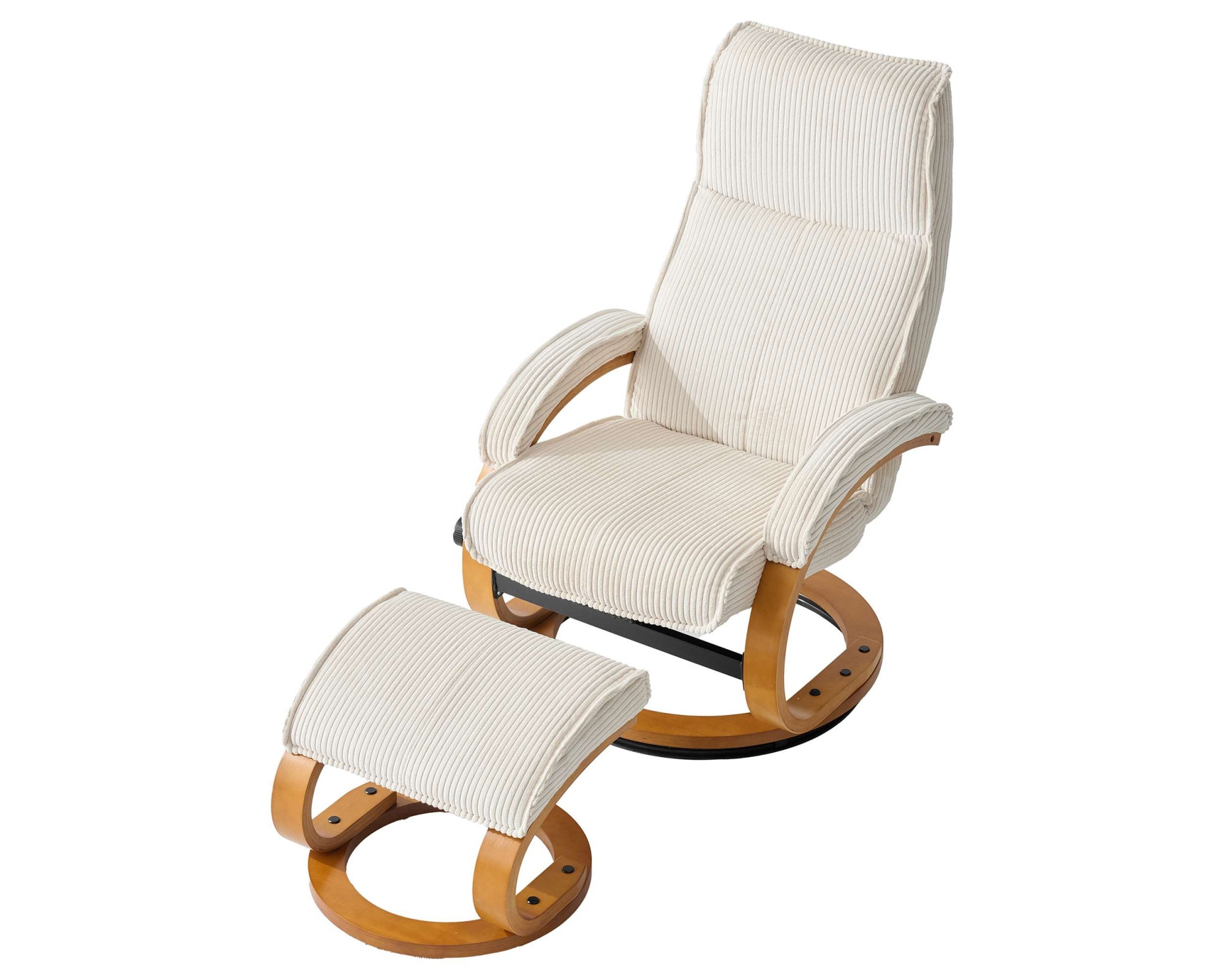 OTTO home Relaxsessel »mit Hocker PARIS neu: Cord - OTTO. Verlässliche Qualität.« bestehend aus Sessel und Hocker,  manuelle Relaxfunktion mit Drehfunktion, neu: Cord-Bezug