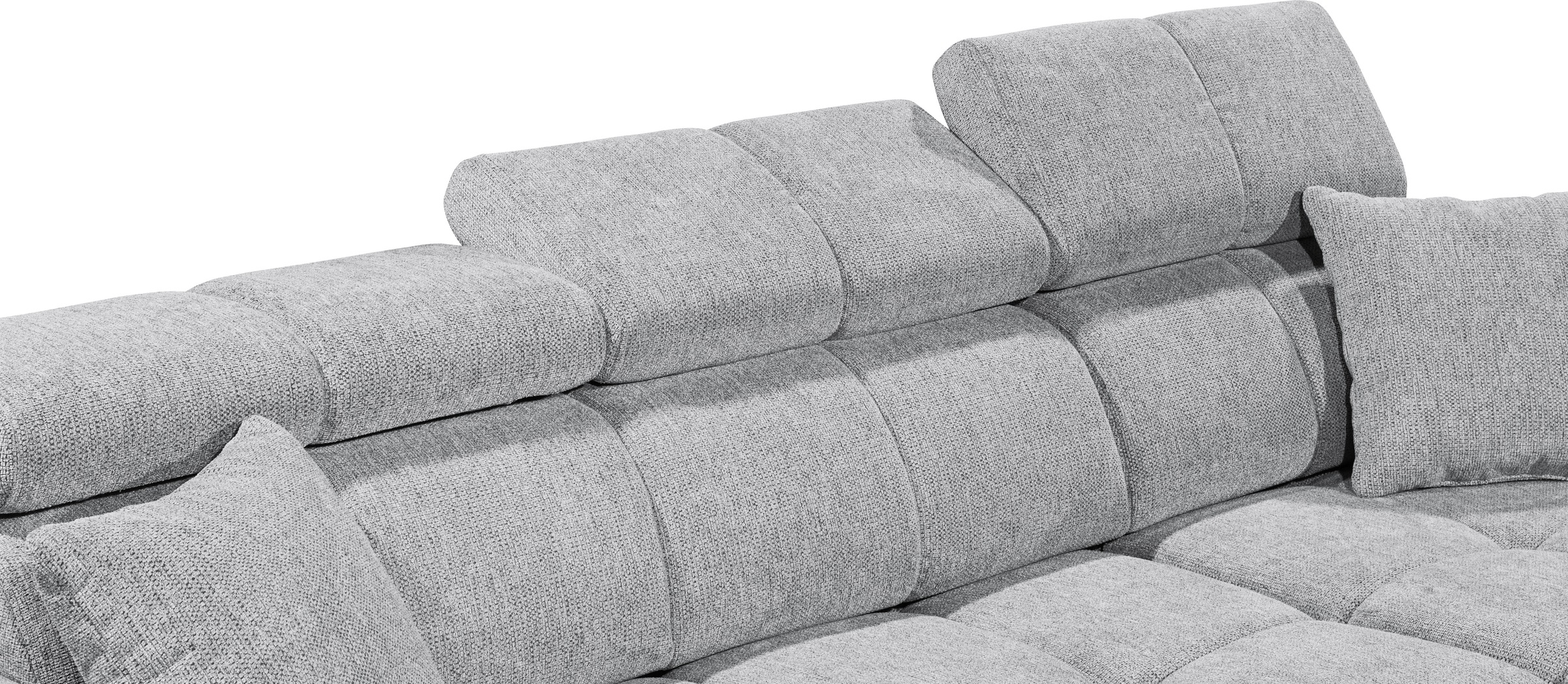 ED EXCITING DESIGN Ecksofa »Sydney L-Form mit Bettfunktion, Bettkasten, Kopfteilverstellung« motorischer Sitztiefenverstellung, USB-Port & 2 Zierkissen