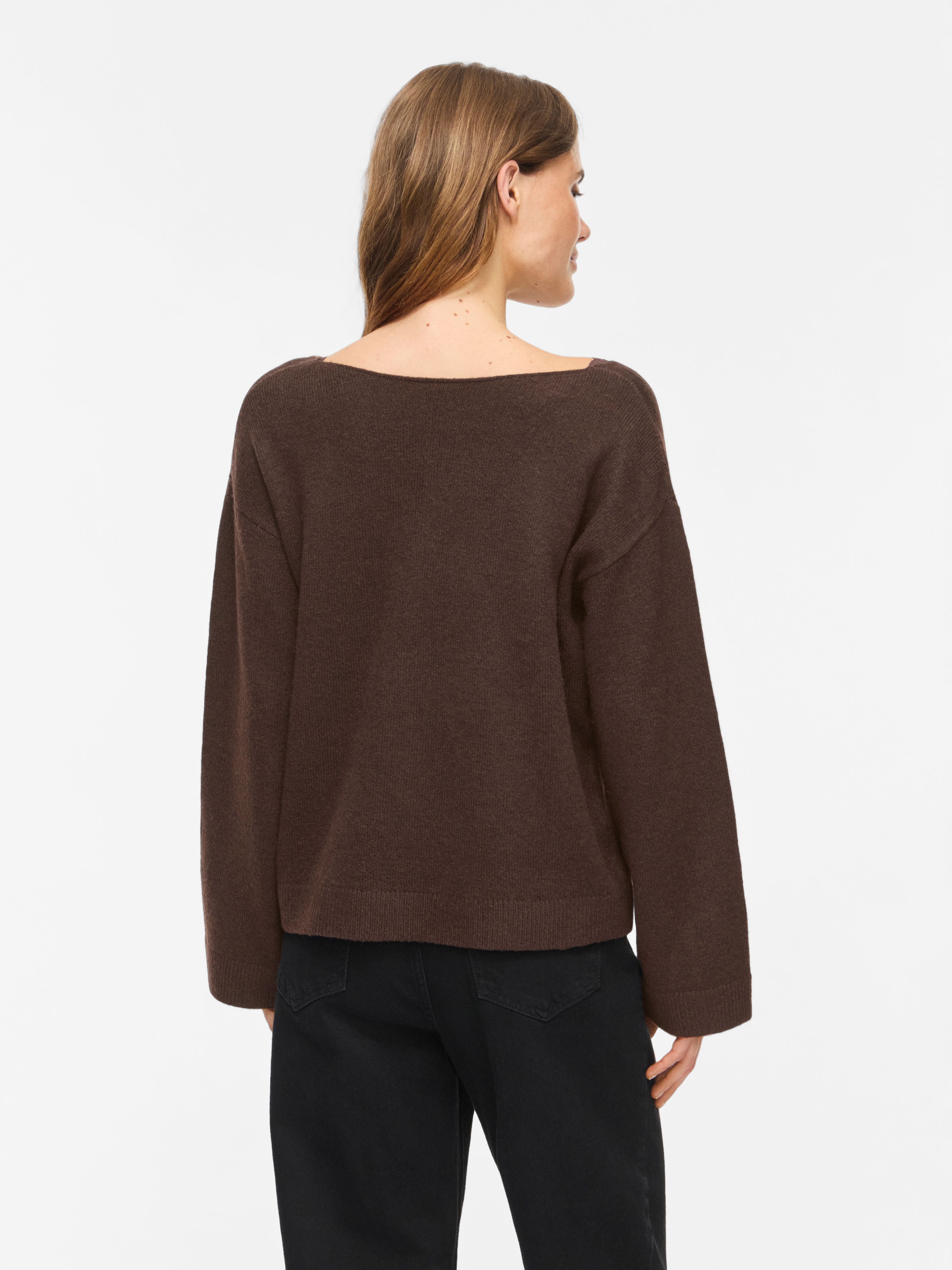 Vila V-Ausschnitt-Pullover »VILIGA L/S V-NECK REV LACE KNIT TOP-NOOS« Materialmix, Spitzen-Detail, regular fit