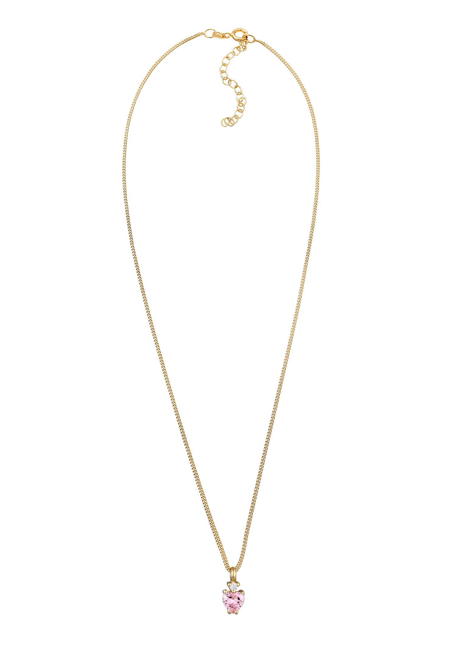 Elli Silberkette »Halskette Herz Zirkonia Solitär Funkelnd 925 Silber Vergoldet«