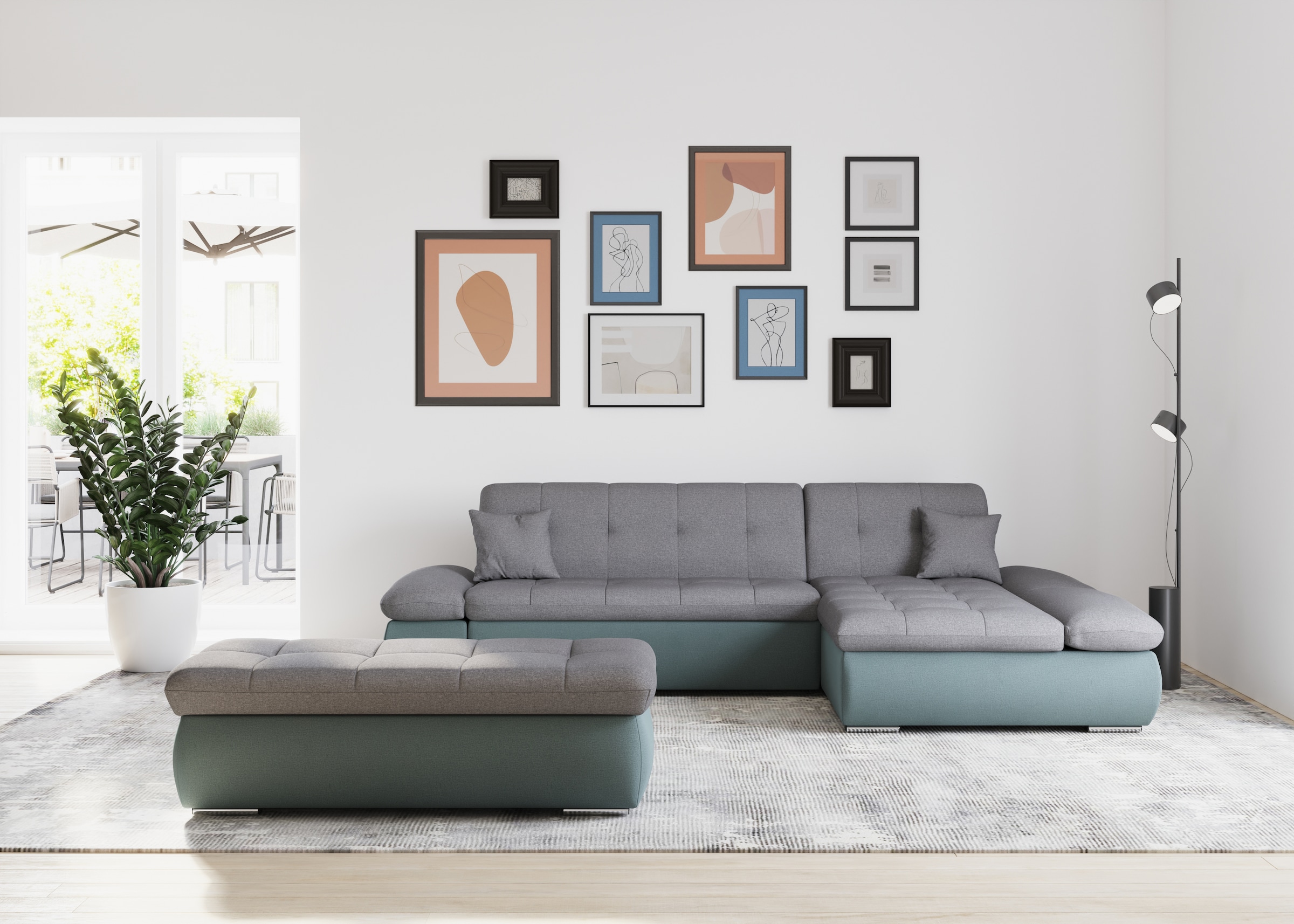 DOMO collection Ecksofa »Moric B/T/H 300/172/80 cm, auch in Cord, L-Form«, XXL-Format, wahlweise auch mit Bettfunktion und Armverstellung