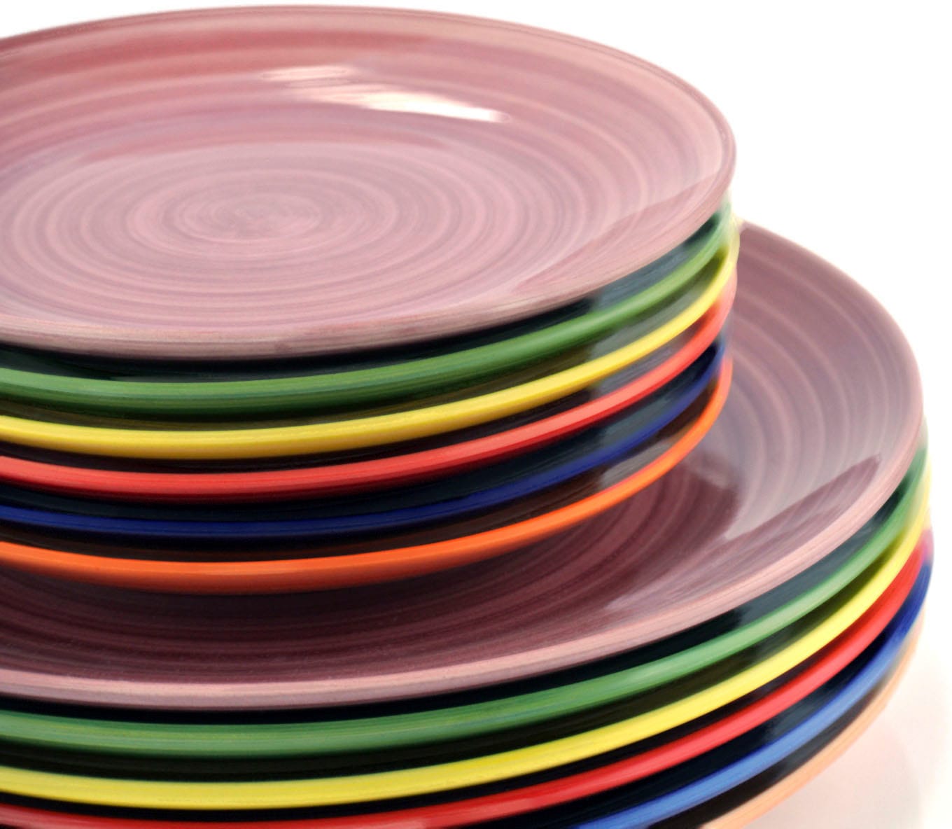 Retsch Arzberg Kombiservice »Geschirr-Set, Service COLOUR STRIPES« Spin Wash/Spiraldekor -  6 Regenbogenfarben, 24 Teile, für 6 Personen