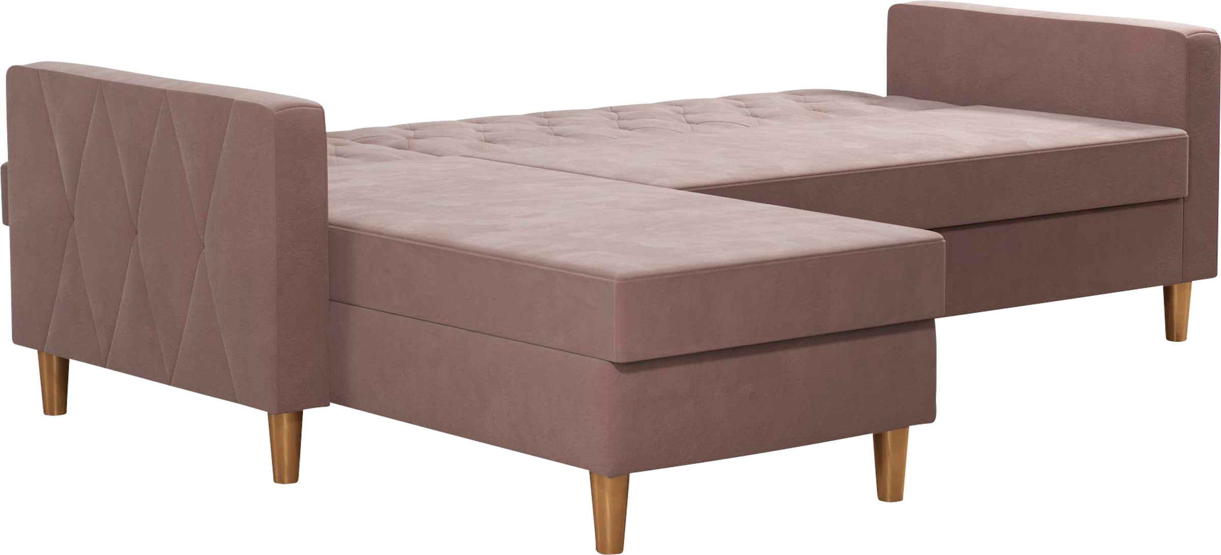CosmoLiving by Cosmopolitan Ecksofa »Liberty, L-Form,« mit Schlafffunktion, Recamiere beidseitig montierbar, Sitzhöhe 43 cm