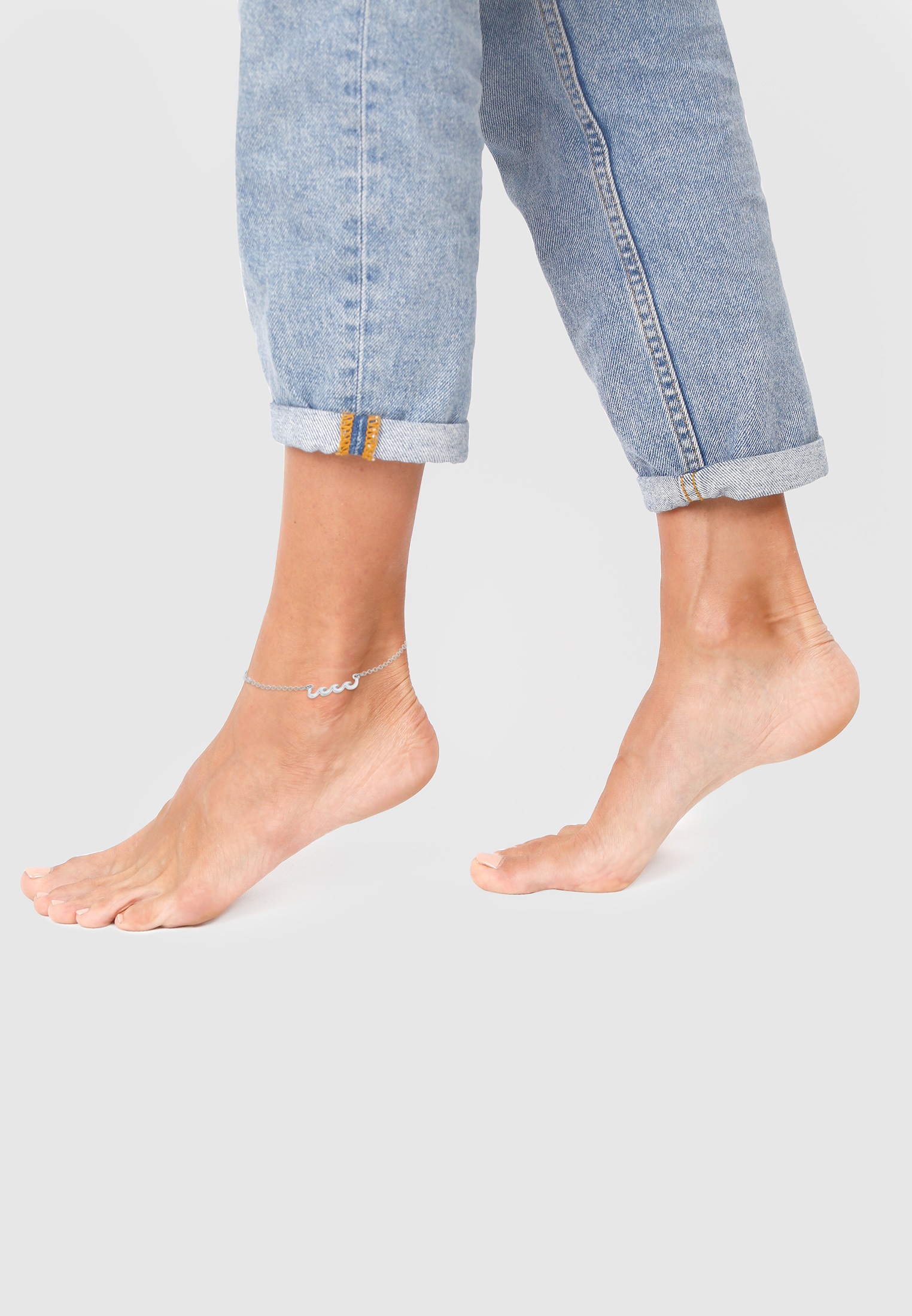 Elli Fußkette »Fußschmuck Wellen Meer 925 Sterling Silber«