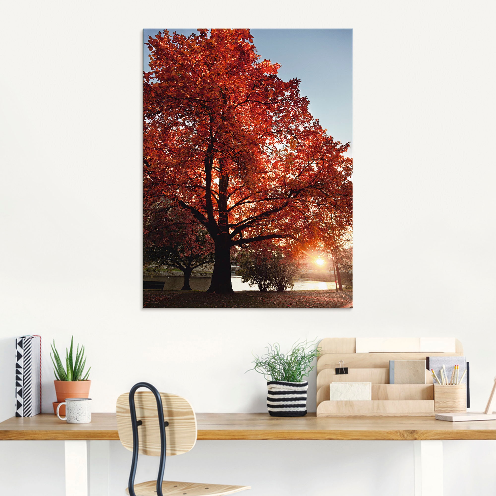 Artland Glasbild »Herbstbaum« Bäume 1 Stk. tlg. in verschiedenen Größen
