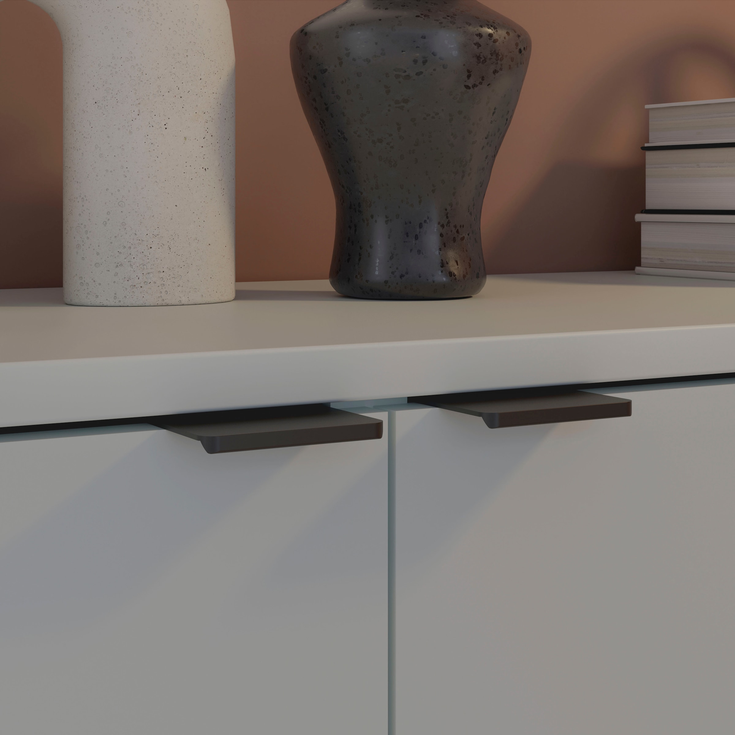 FORTE Kommode »Ganymede«, Kommode, Stauraum, Metallgriffe, 4 Dekore, Breite 80,1cm