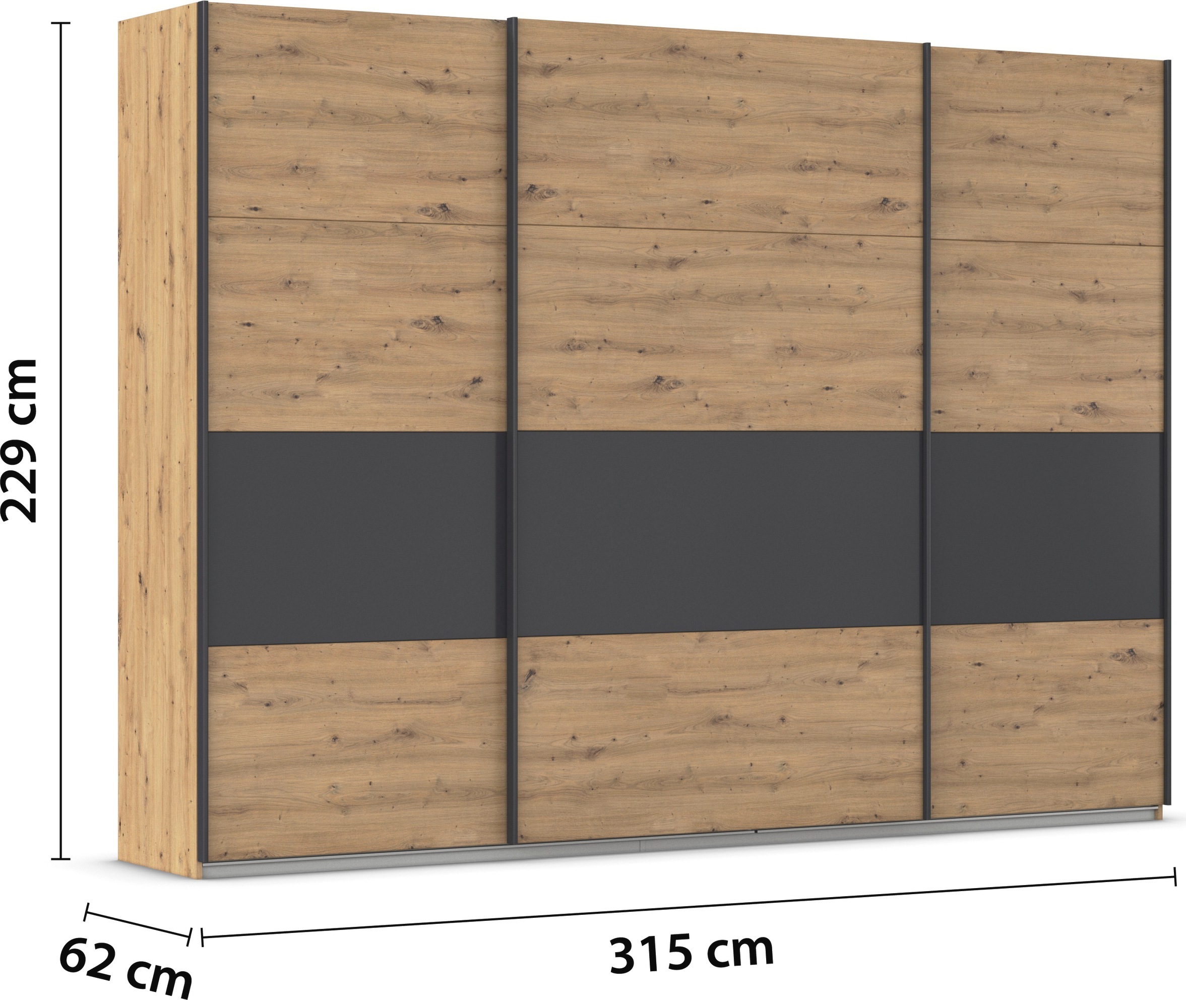 rauch Schwebetürenschrank »Schwebetürenschrank Kleiderschrank Schrank Garderobe CORTONA«, inkl. Inneneinteilung, 2 Stoffboxen und zusätzlichen Einlegeböden