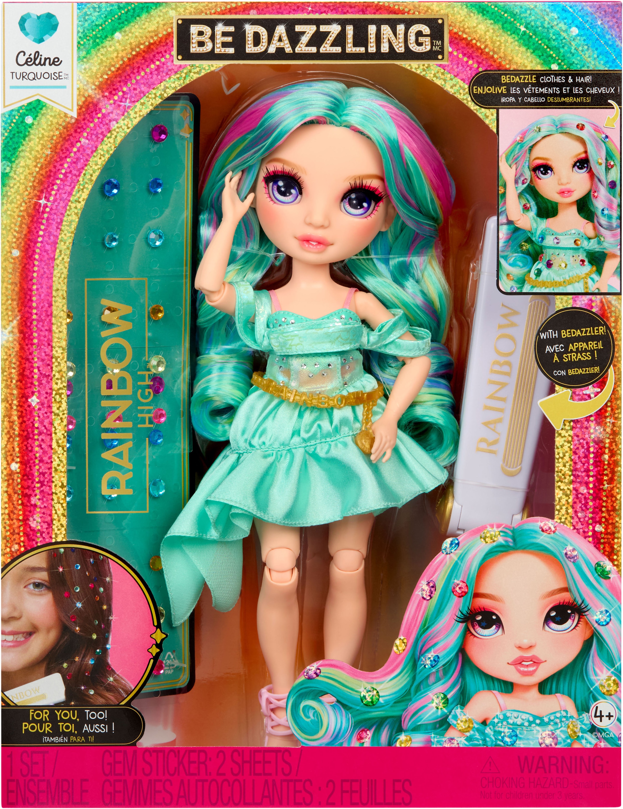 RAINBOW HIGH Anziehpuppe »Rainbow High Be Dazzling Fashion Dolls- Celine Turquoise«