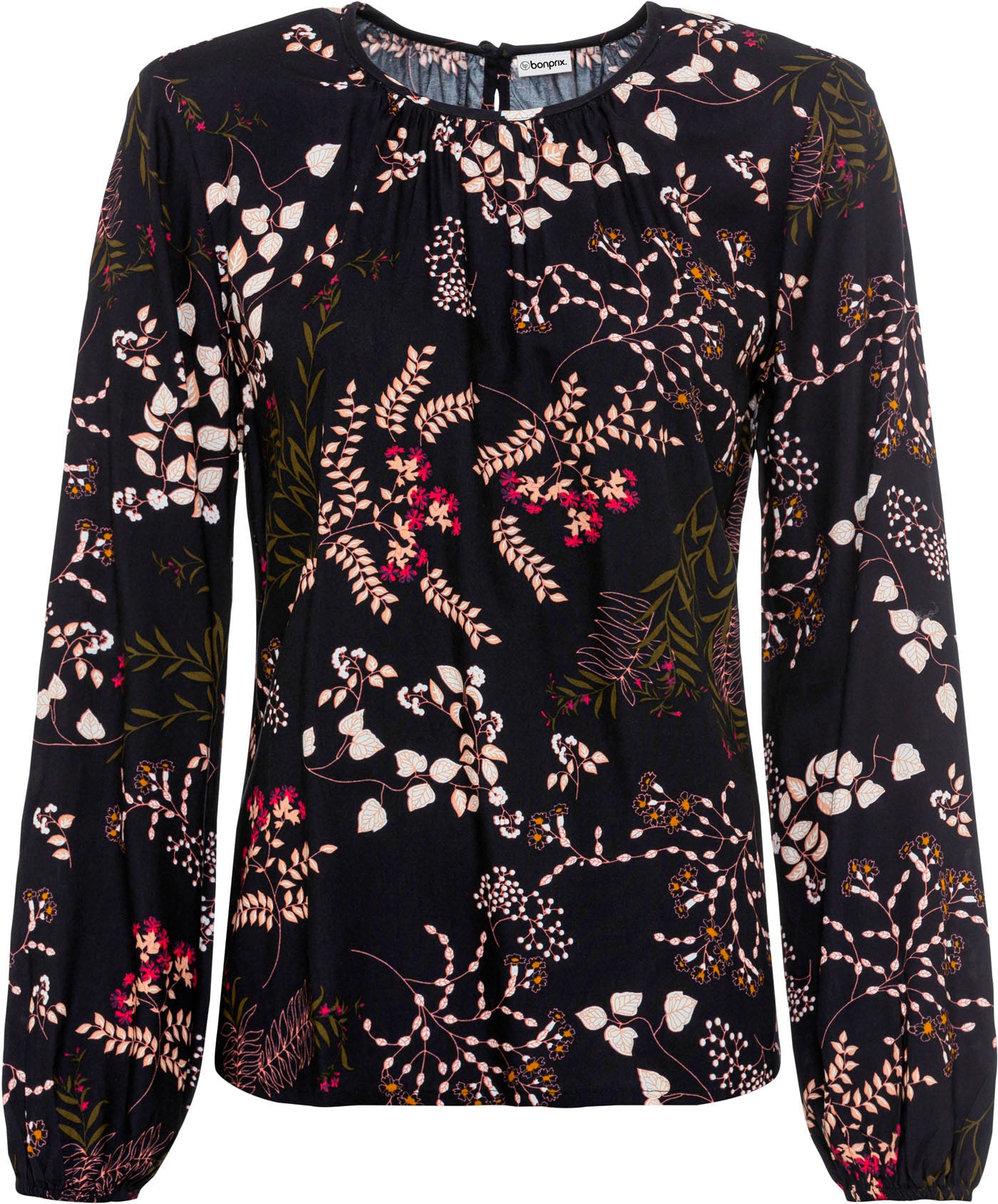 bonprix Langarmbluse »Bluse aus nachhaltiger Viskose« figurumspielende Passform, für vielseitige Anlässe, aus Viskose