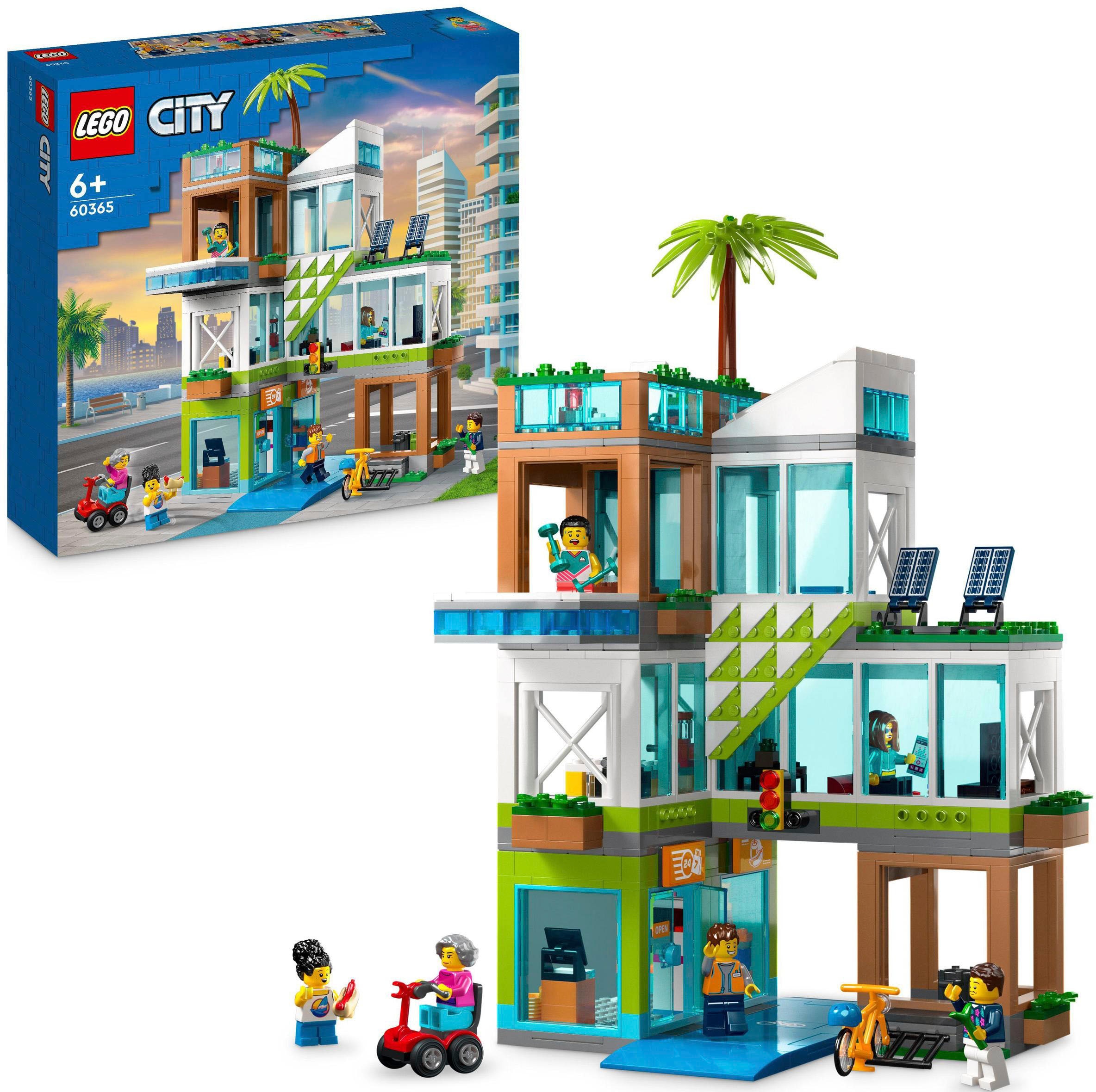 Konstruktionsspielsteine »Appartementhaus (60365), LEGO® City«, (688 St.), Made in Europe