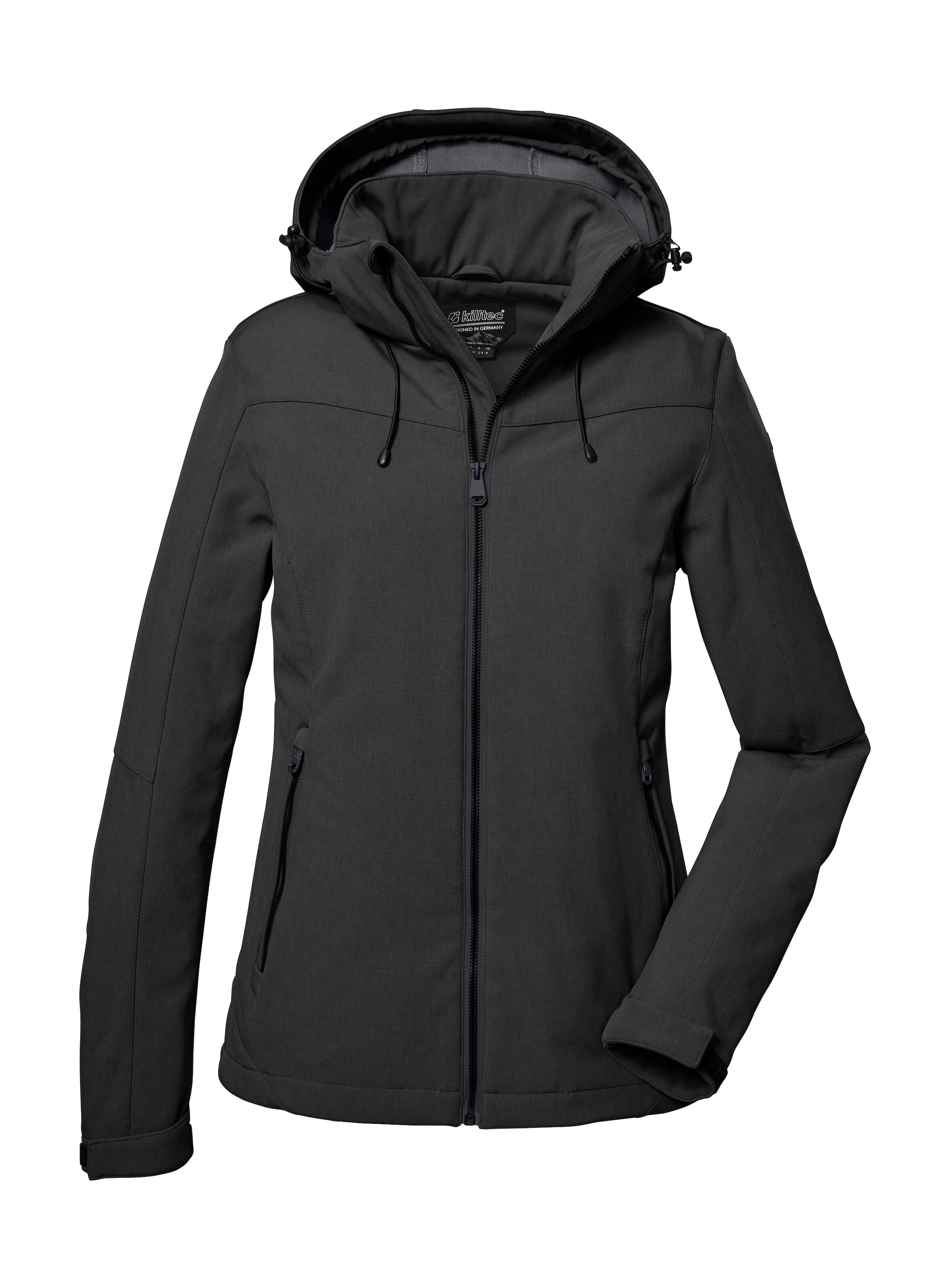 Killtec Softshelljacke »Damen Softshelljacke«, Wasserabweisende, winddichte Softshelljacke mit abnehmbarer Kapuze