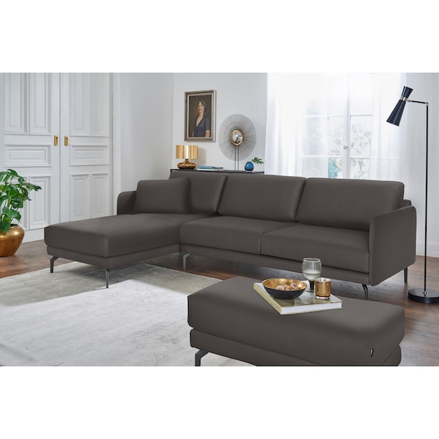 hülsta sofa Ecksofa »hs.450«, Armlehne sehr schmal, Breite 234 cm,  Alugussfüße in umbragrau auf Rechnung bestellen