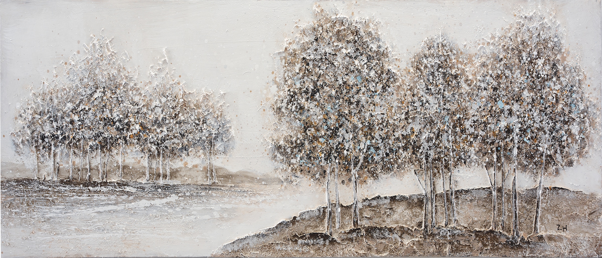 Bönninghoff Ölgemälde, Bäume-Baumbilder-Landschaft-Natur-Kunst-Gemälde, (1 St.), jedes Bild ein Unikat