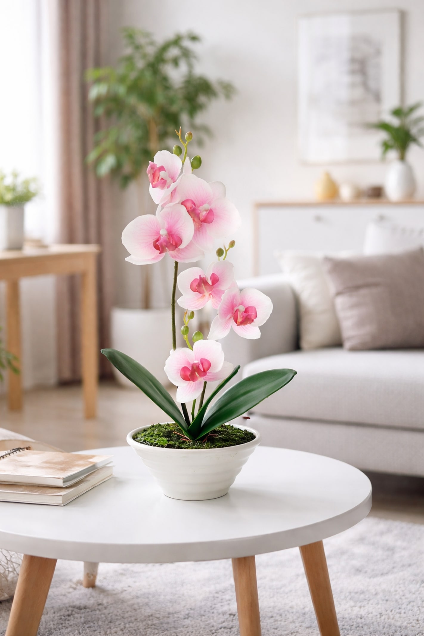I.GE.A. Kunstblume »Kunstorchidee im Topf« 30cm künstliche Orchidee mit Blüten Phalaenopsis Kunstpflanze Pflanze