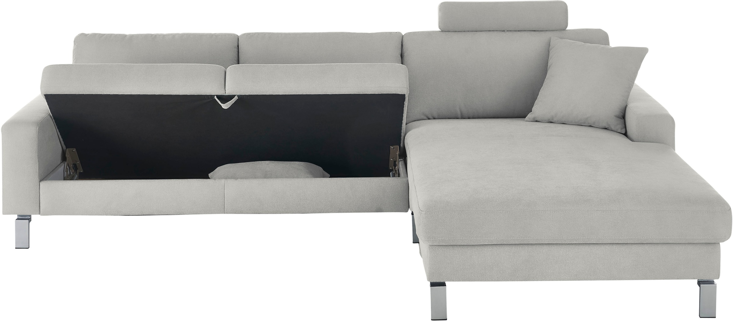 3C Candy Ecksofa »Lecce, wahlweise PUR-Schaumstoff oder Tonnentaschenfederkern«, Bett im 2,5-Sitzer, teilmotorische Schlaffunktion im Longchair, L-Form