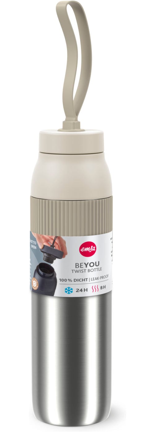 Emsa Isolierflasche »beYou Twist« mit integriertem Sieb und Trageband, 100% dicht, spülmaschinengeeignet