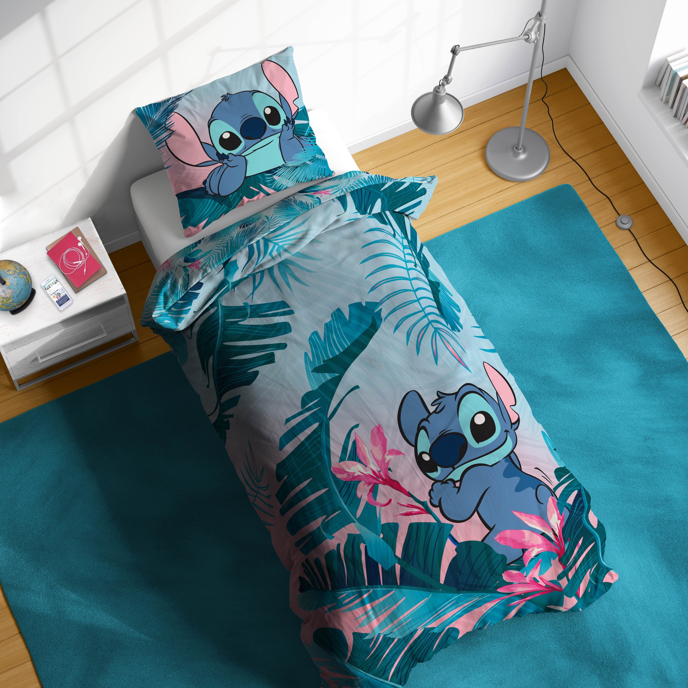 Disney Kinderbettwäsche »Disney Lilo & Stitch Bettbezug-Set 135x200 cm + Kissenbezug 80x80 cm« 2 tlg. 100 % Baumwolle, maschinenwaschbar, wendbar