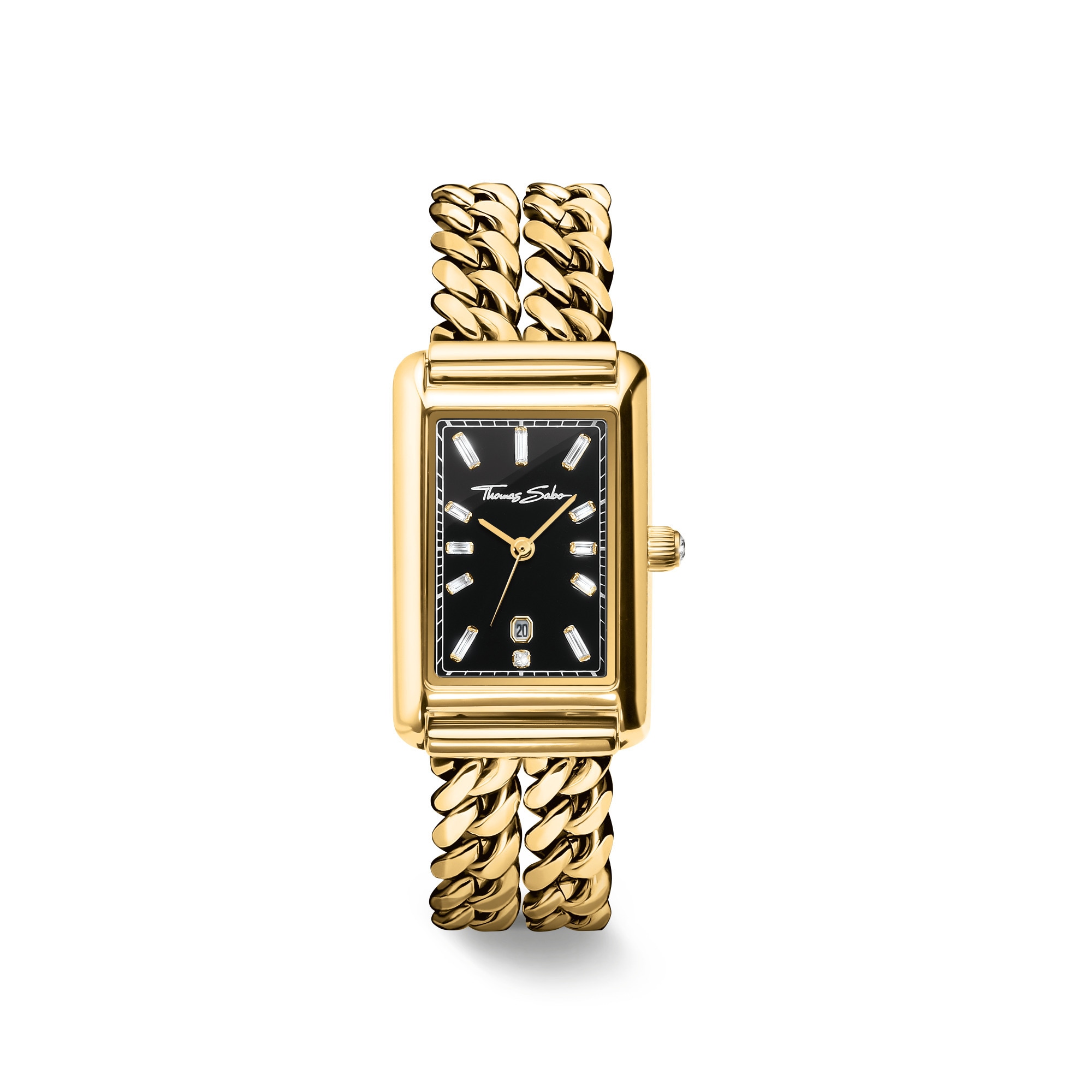 THOMAS SABO Quarzuhr »Bold Elegance« Armbanduhr, Damenuhr, Edelstahlarmband, analog, Tag, Zirkonia (synth.)