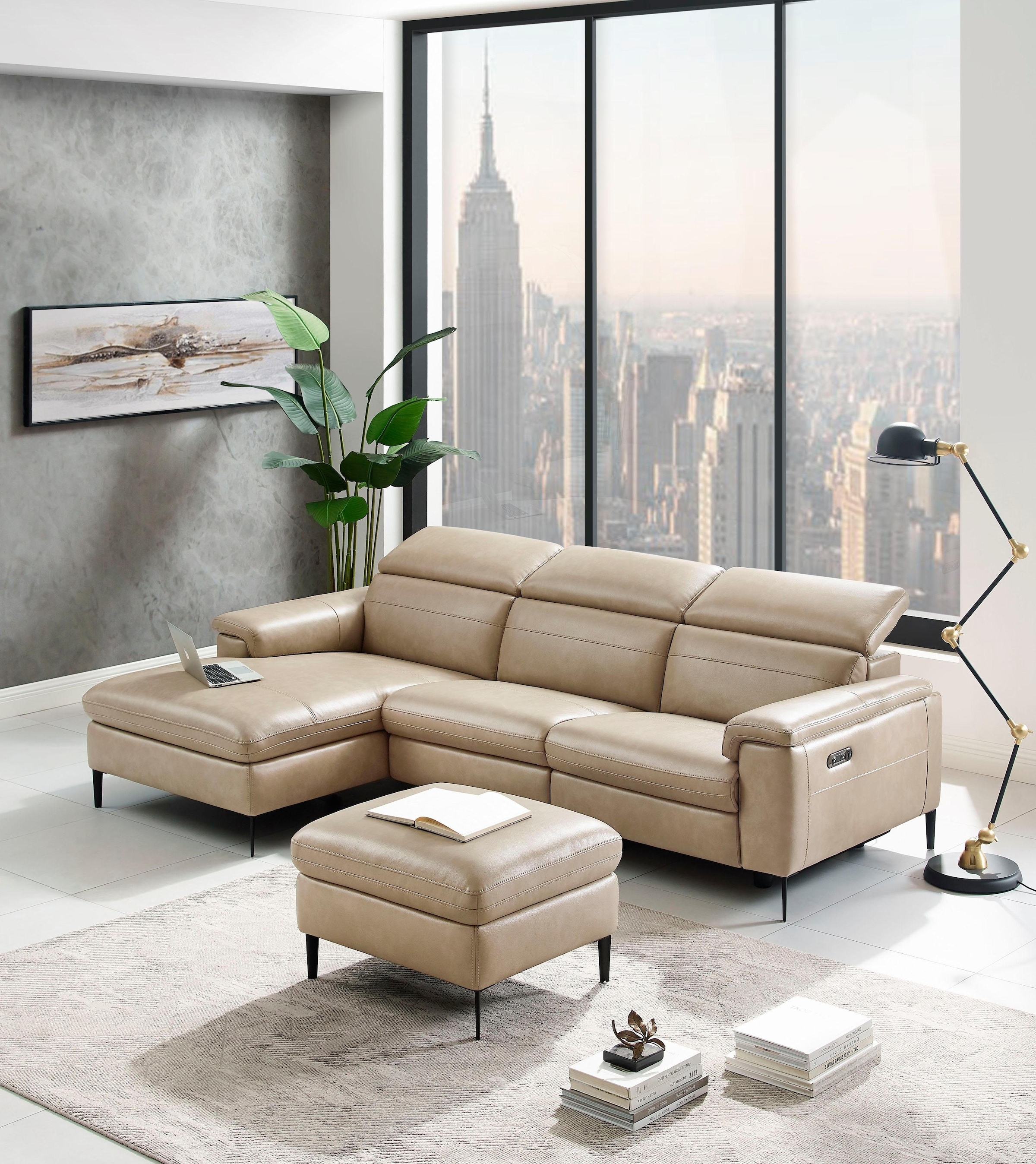 Places of Style Ecksofa »Sacramento«, mit elektrischer Relaxfunktion auf einer Seite und Kopfteilverstellung