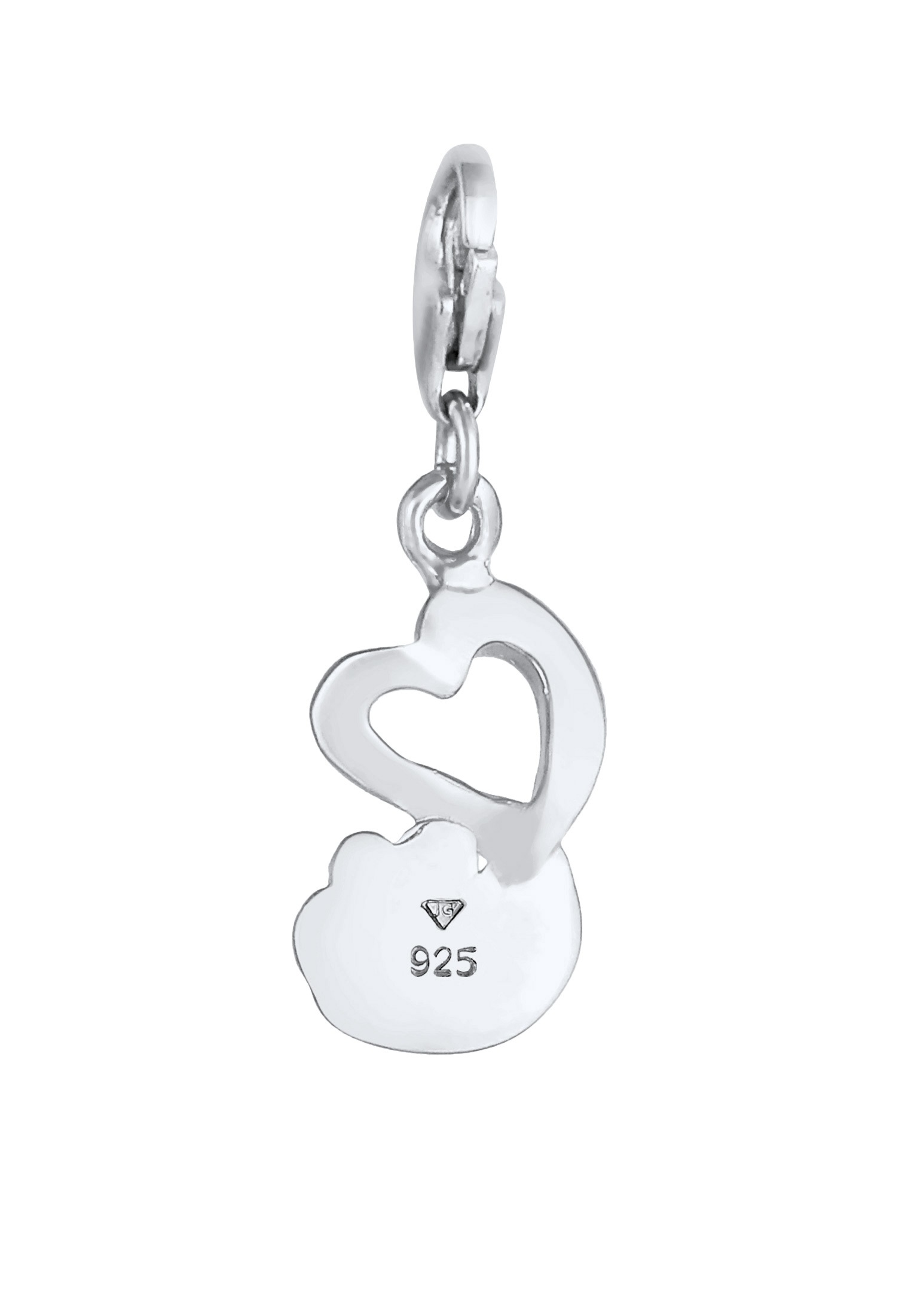 Nenalina Charm-Einhänger »Charm Anhänger Herz Pfote Tierliebe Emaille 925 Silber«