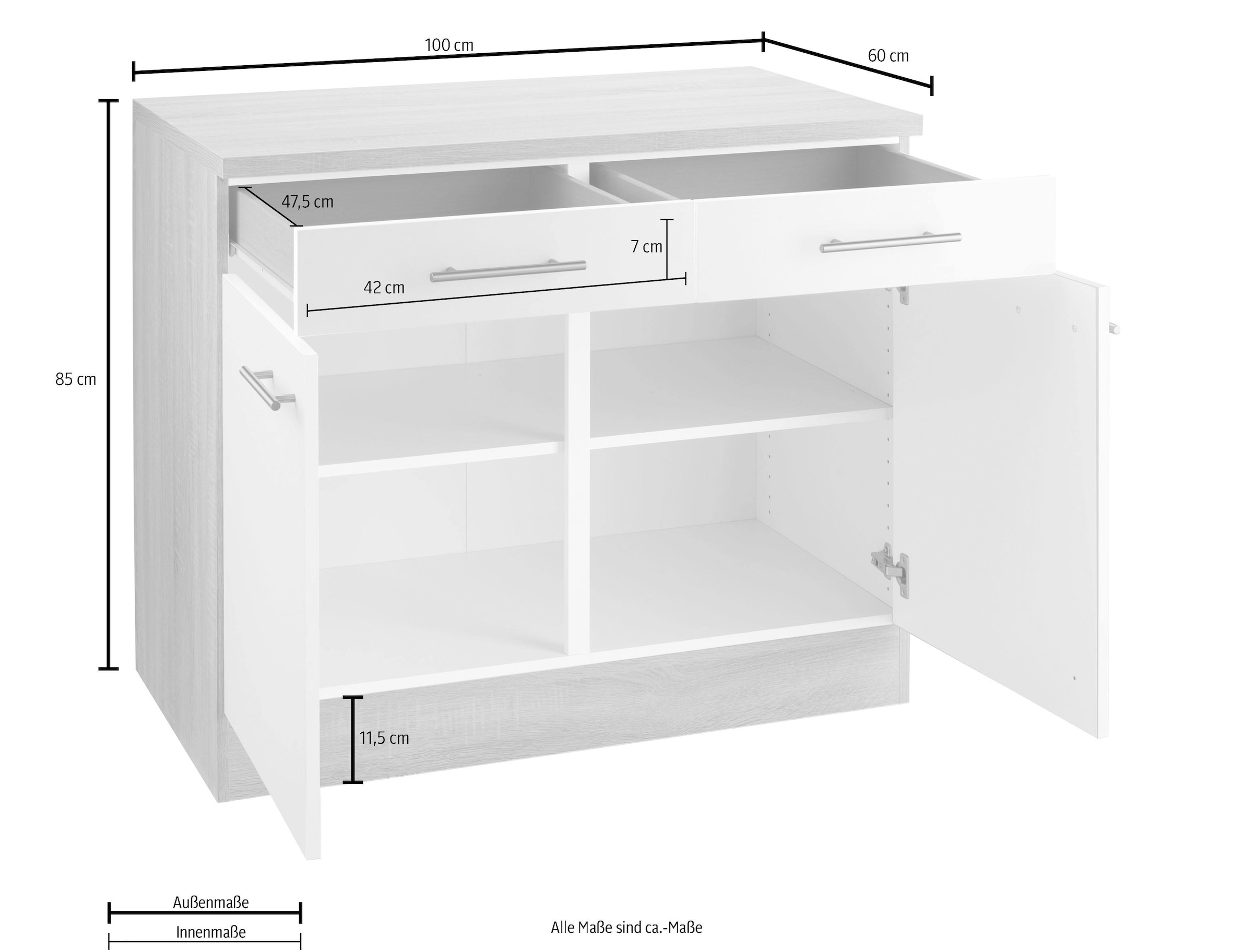 100 Breite cm Unterschrank bestellen OPTIFIT bequem »Kalmar«,