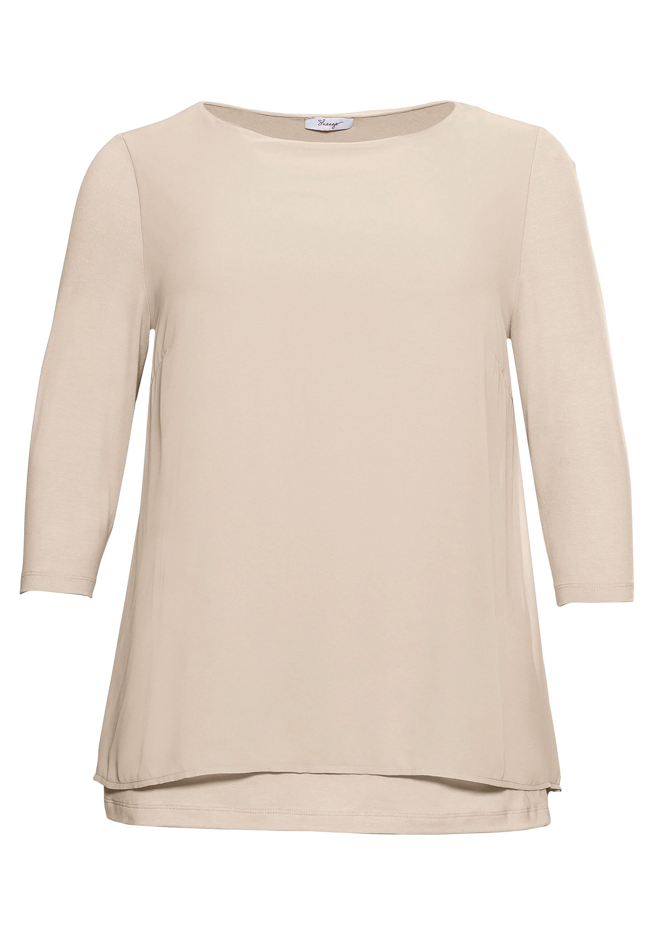 Sheego Blusenshirt »Blusenshirt in leichter A-Linie mit Zipfelsaum«, in leichter A-Linie mit Zipfelsaum