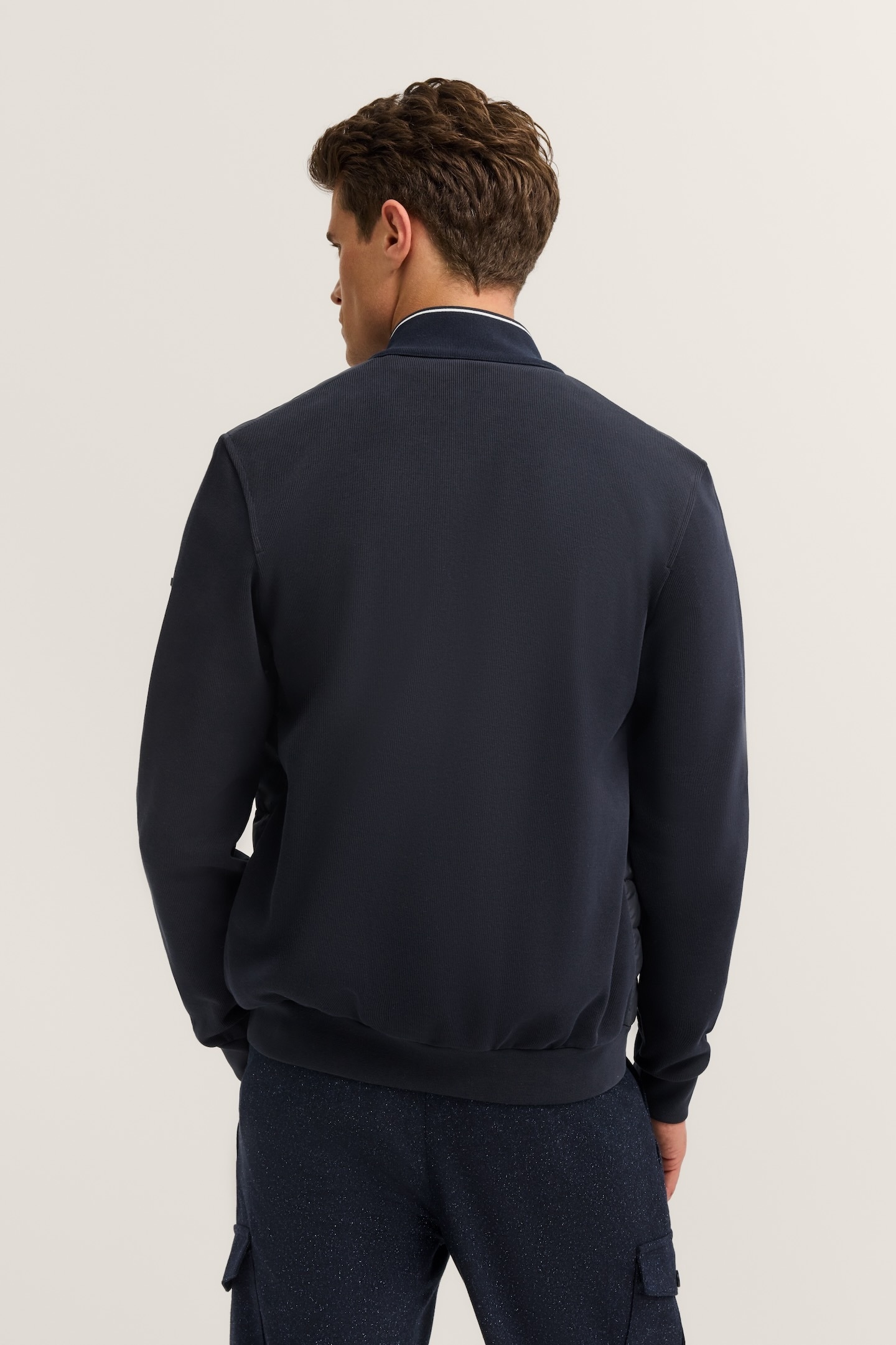 bugatti Sweatjacke »Basic Essential« Modern Fit in Stepp-Optik