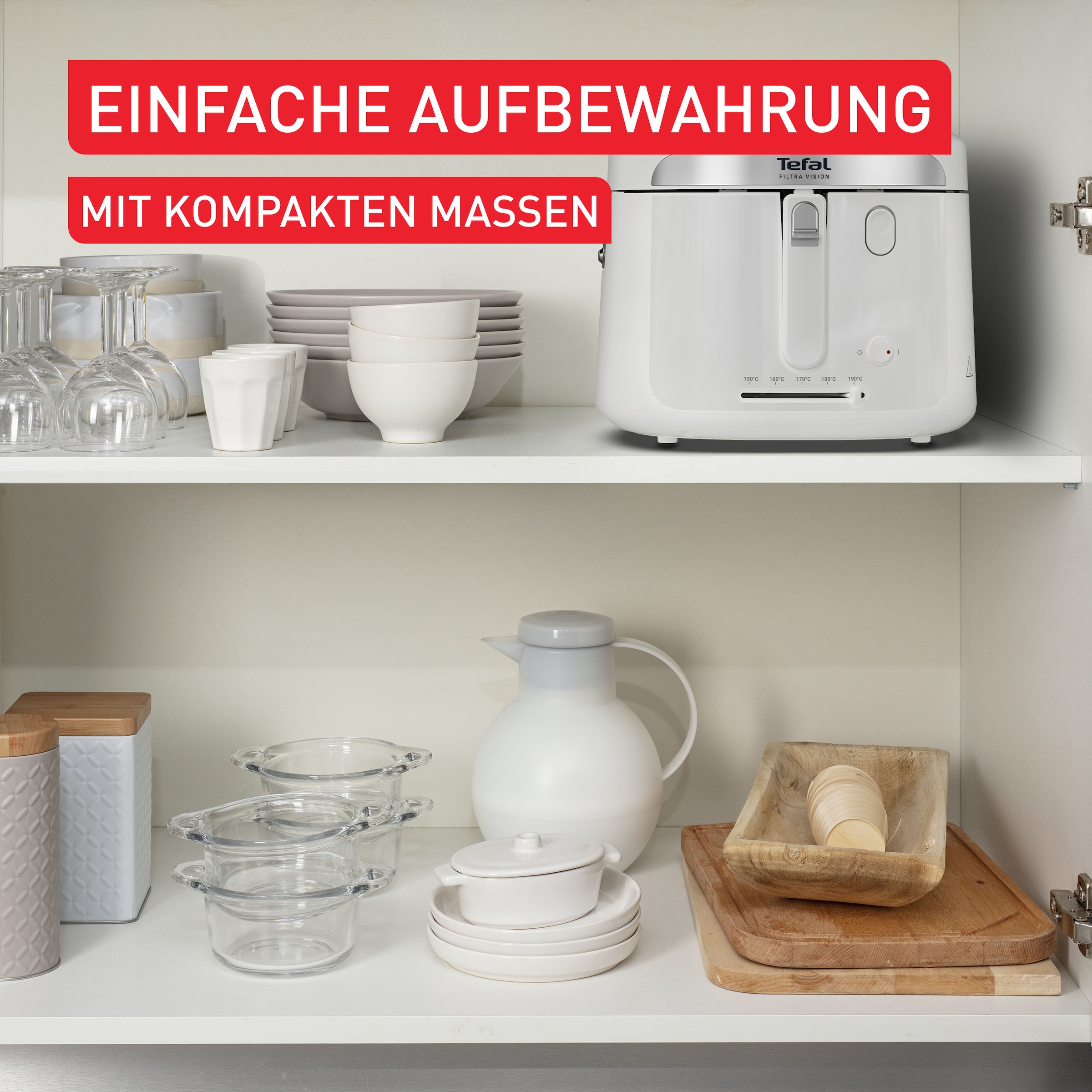 Tefal Fritteuse »Filtra Vision« 1900 W Fassungsvermögen 2,1 l extragroßes Sichtfenster für bessere Sicht, Filtersieb, FF2541