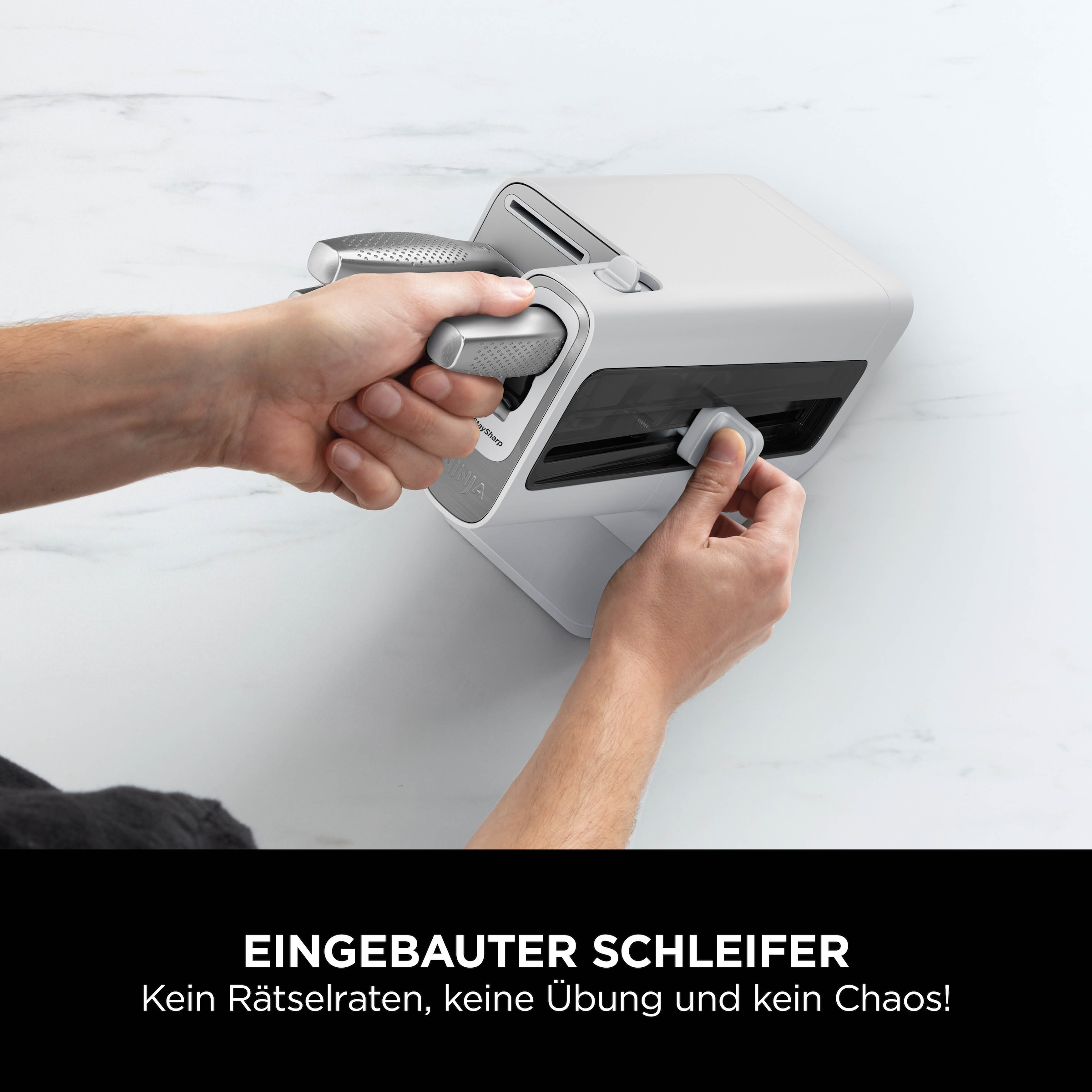 NINJA Messerblock »Ninja StaySharp Messerblock mit integriertem Schleifer K62006EUWH« 7 Stk. rostfreier deutscher Edelstahl, Erl-Design, integrierter Schleifer