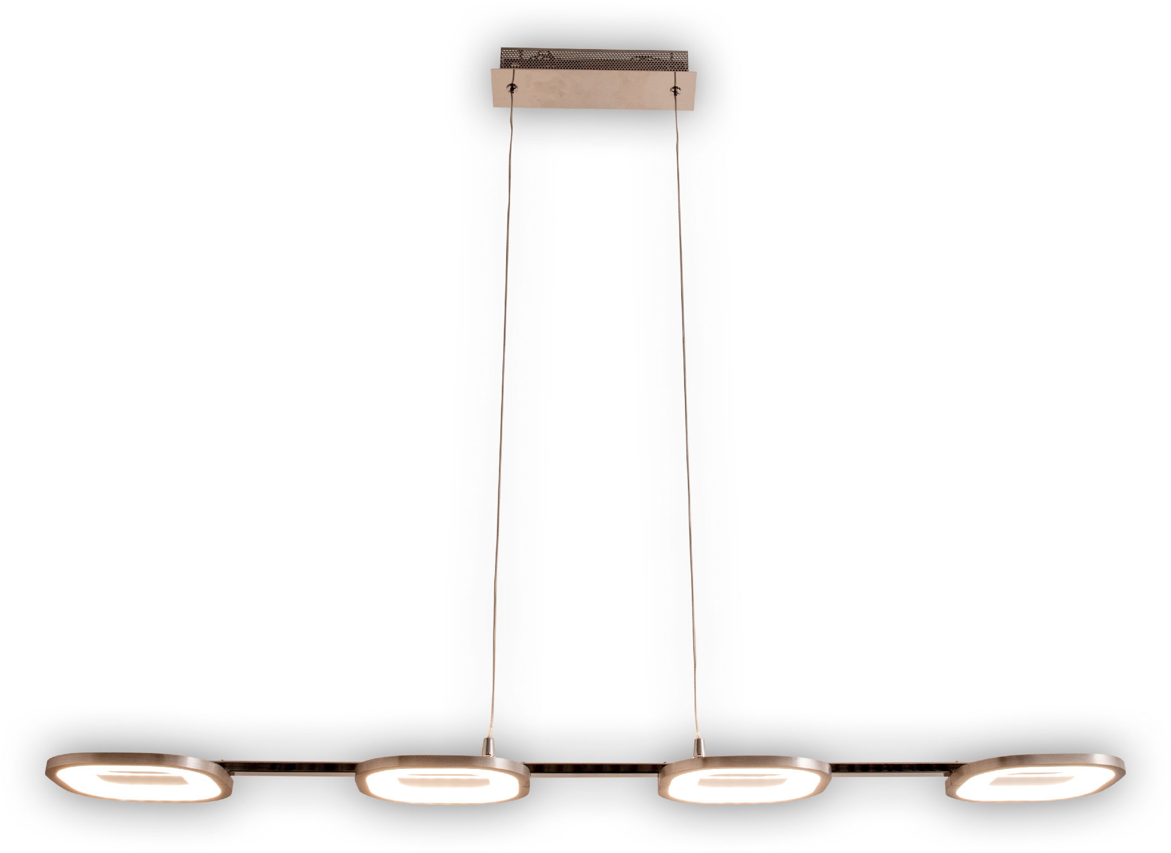 näve LED Pendelleuchte »Beam« LED-Modul 1 Stk. Warmweiß 4 Brennstellen, Höhe 150cm, Länge 100cm, warmweißes Licht