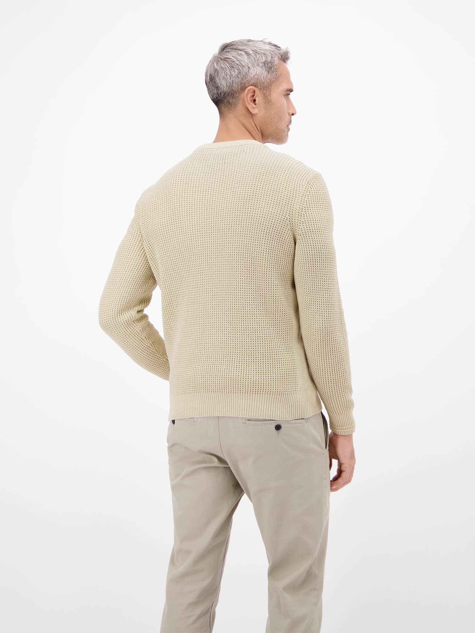 LERROS Rundhalspullover in sportiver Struktur