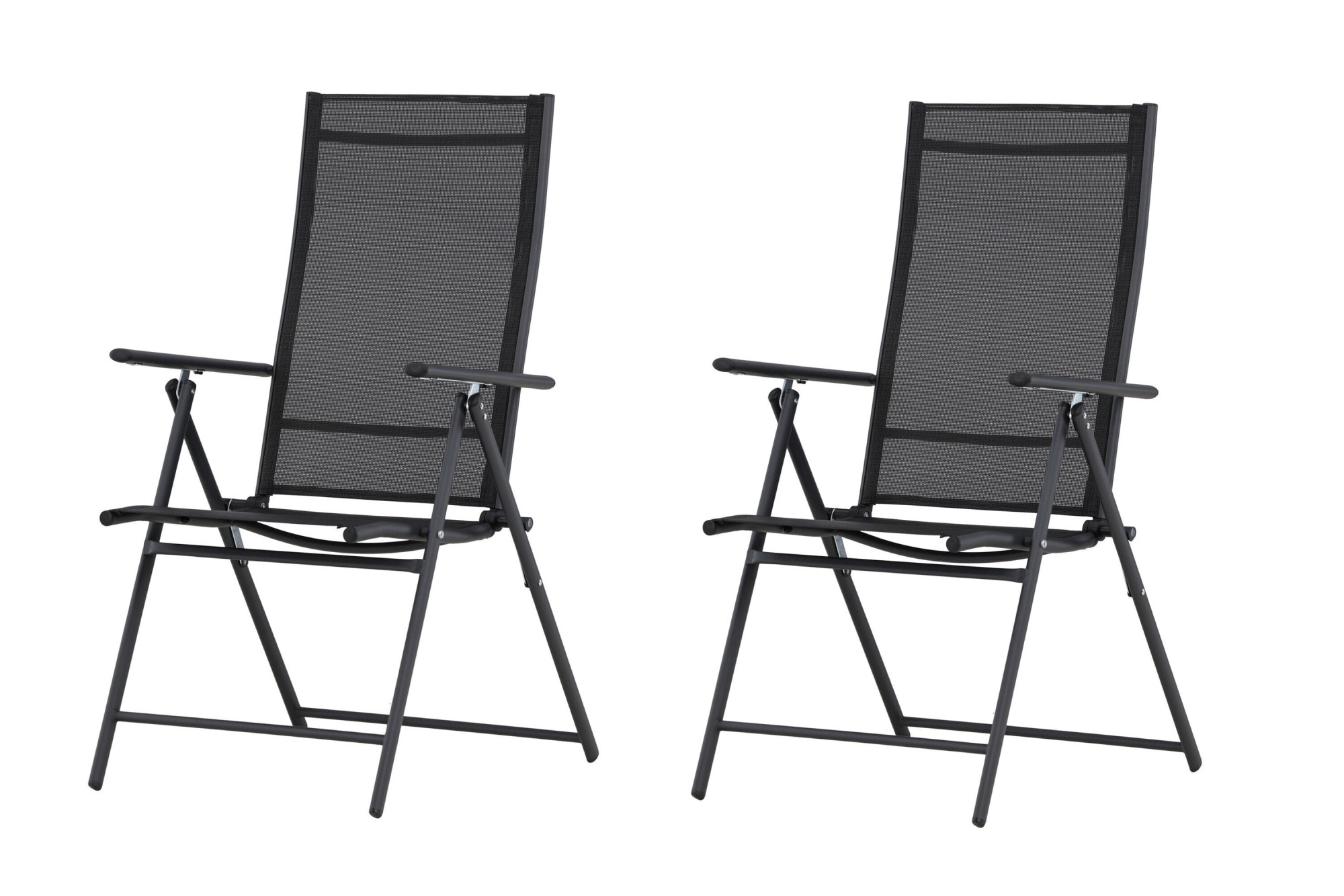 Venture Home Gartenstuhl »Levanzo, 2er-Set Gartenstühle klappbar, belastbar bis 110 kg« () Stuhlset, Stahlrahmen, Textilene-Sitz, klappbar, verstellbare Lehne