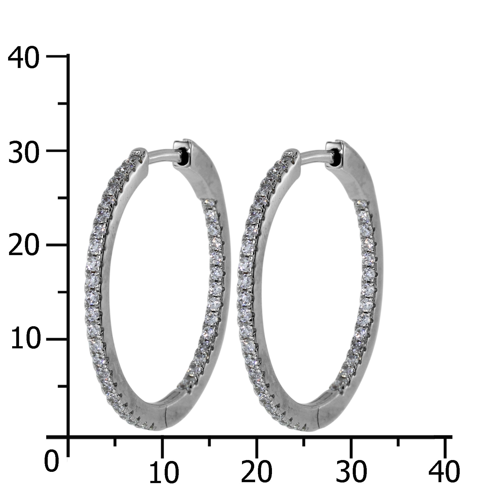 OSTSEE-SCHMUCK Klappcreolen »- Simone 30 mm - Silber 925/000 - Zirkonia«
