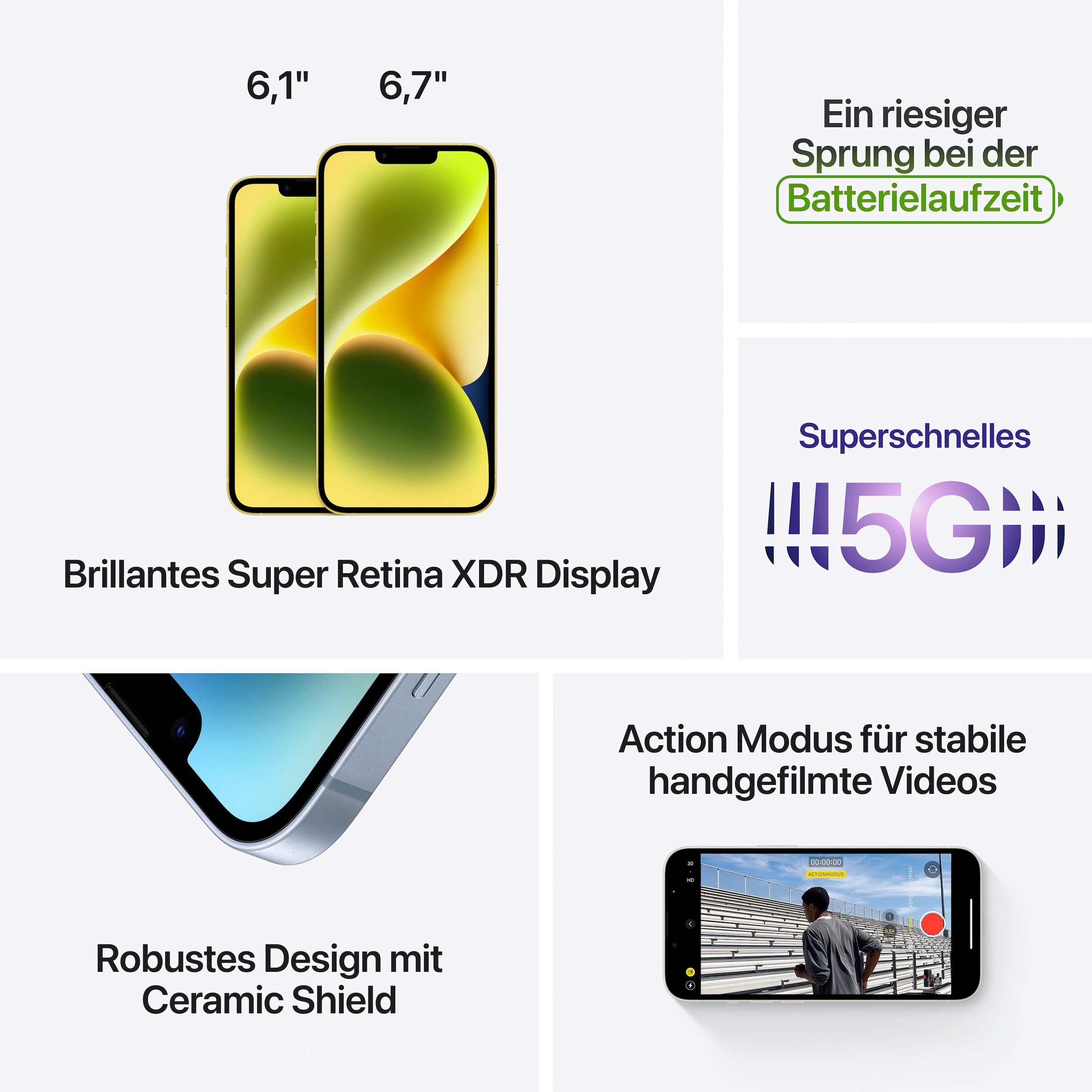 Apple Smartphone »iPhone 14 Plus 256GB«, starlight, 17 cm/6,7 Zoll, 256 GB Speicherplatz, 12 MP Kamera