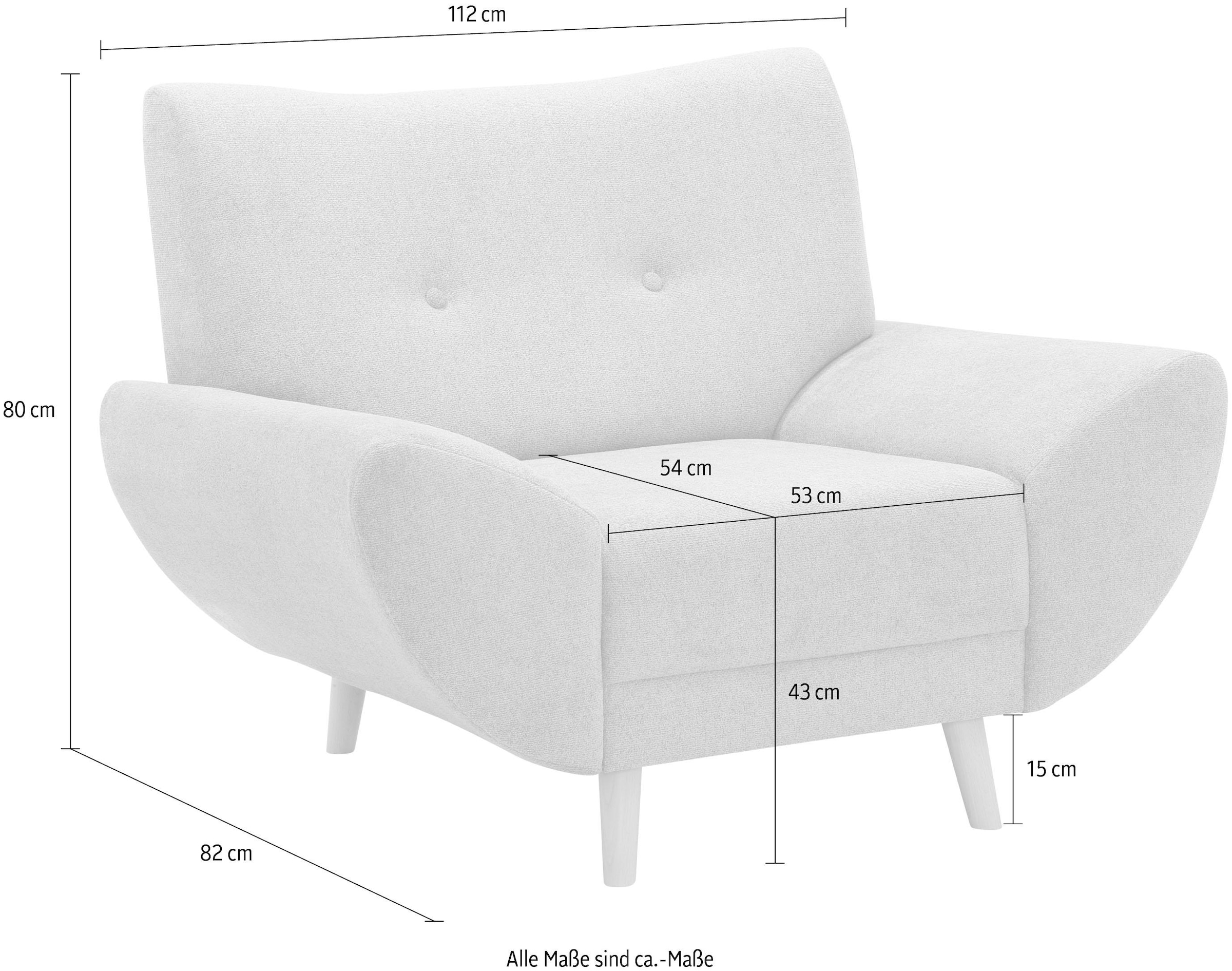 Home affaire Sessel »Basta komfortable Wellenunterfederung, Breite 112cm«