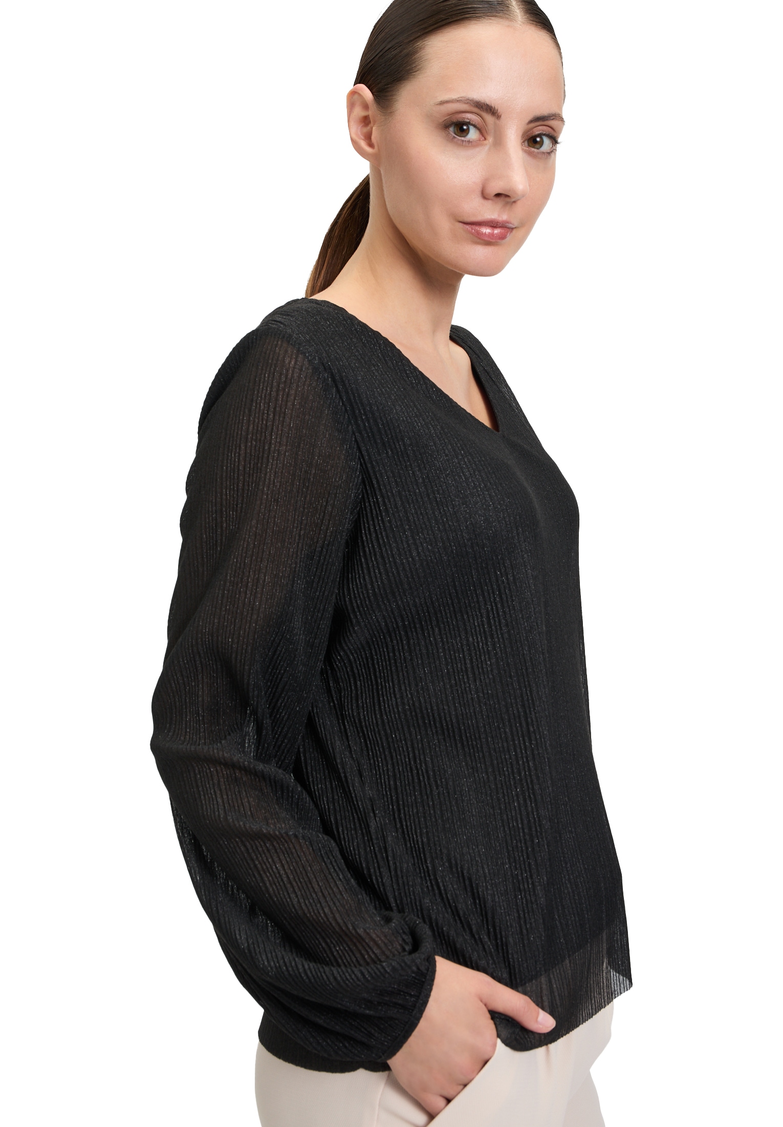 Betty&Co Langarmshirt »Blusenshirt mit Lurexfaden«