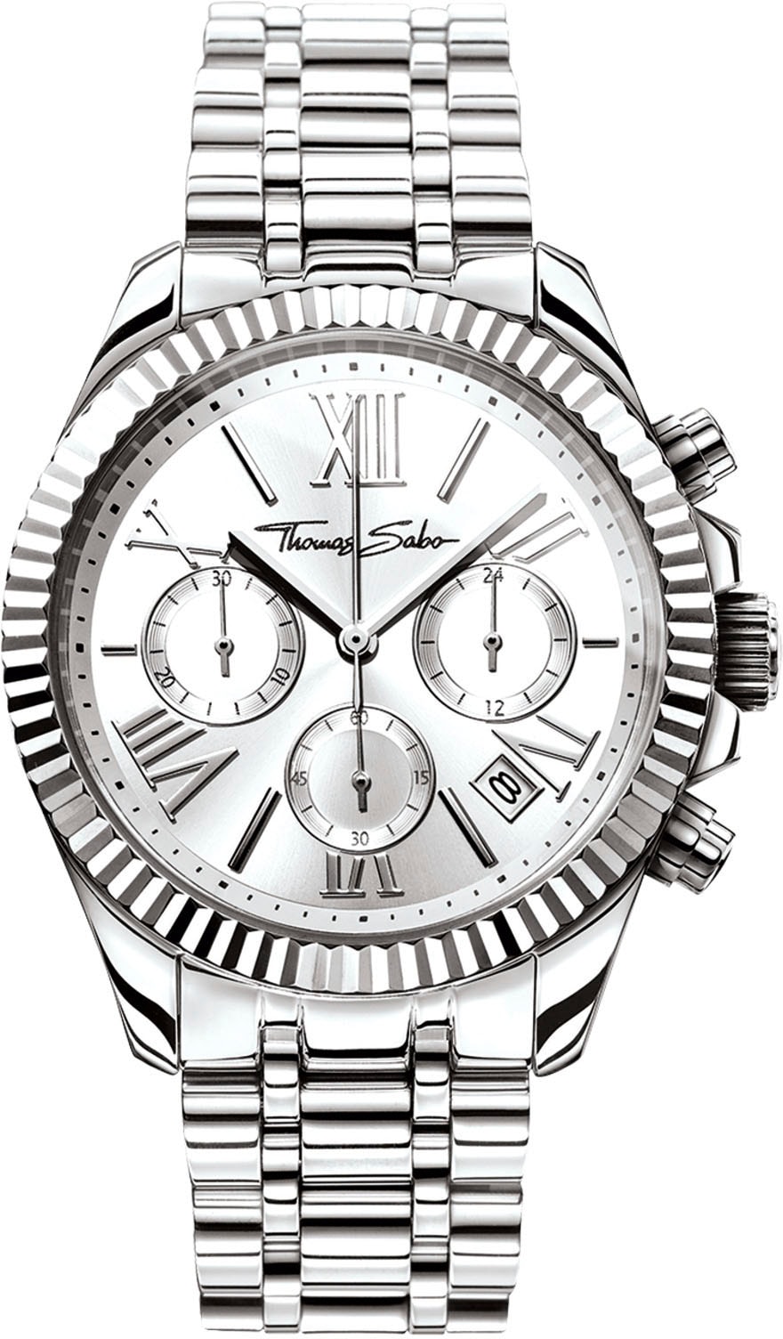 THOMAS SABO Chronograph »DIVINE CHRONO«, Quarzuhr, Armbanduhr, Damen, Datum, Stoppfunktion, 12/24-Std.-Anzeige