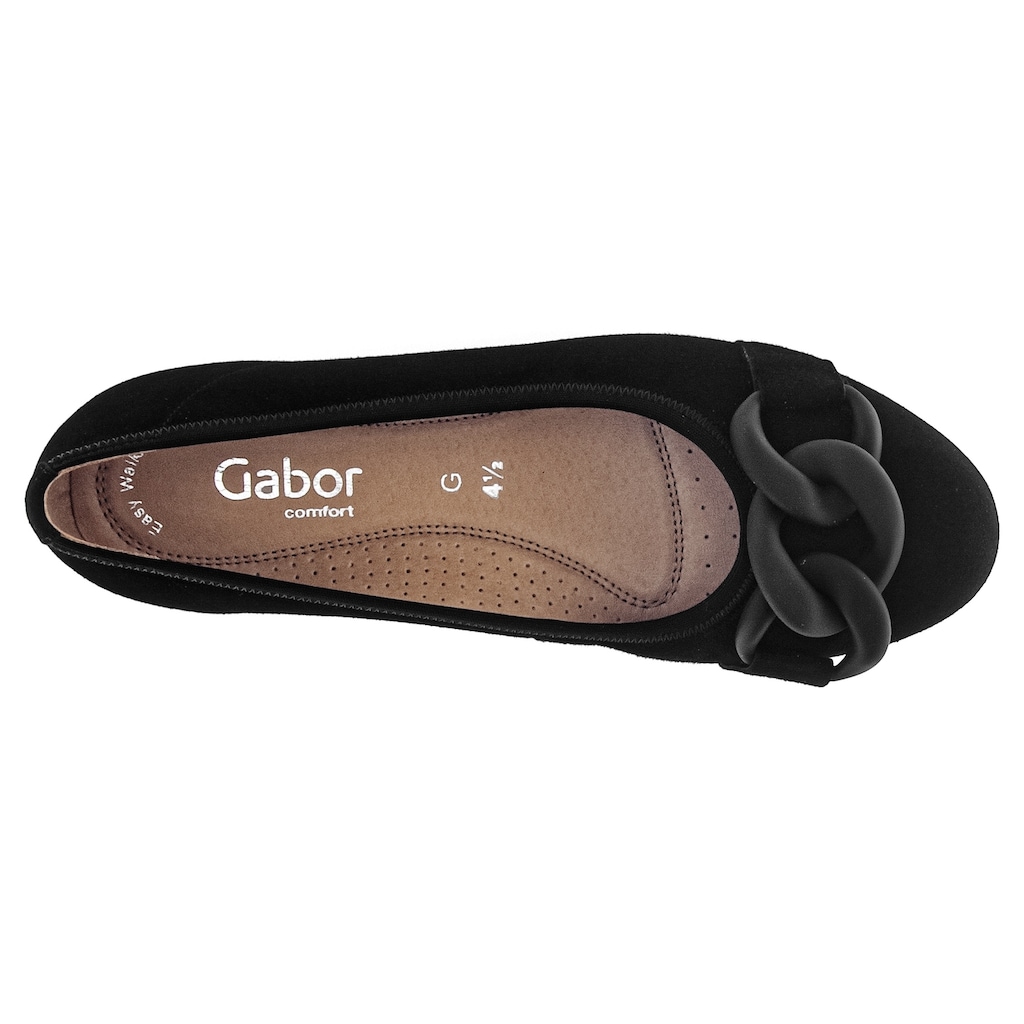 Gabor Ballerina »FLORENZ«, Flache Schuhe, Slipper in abgerundeter Form