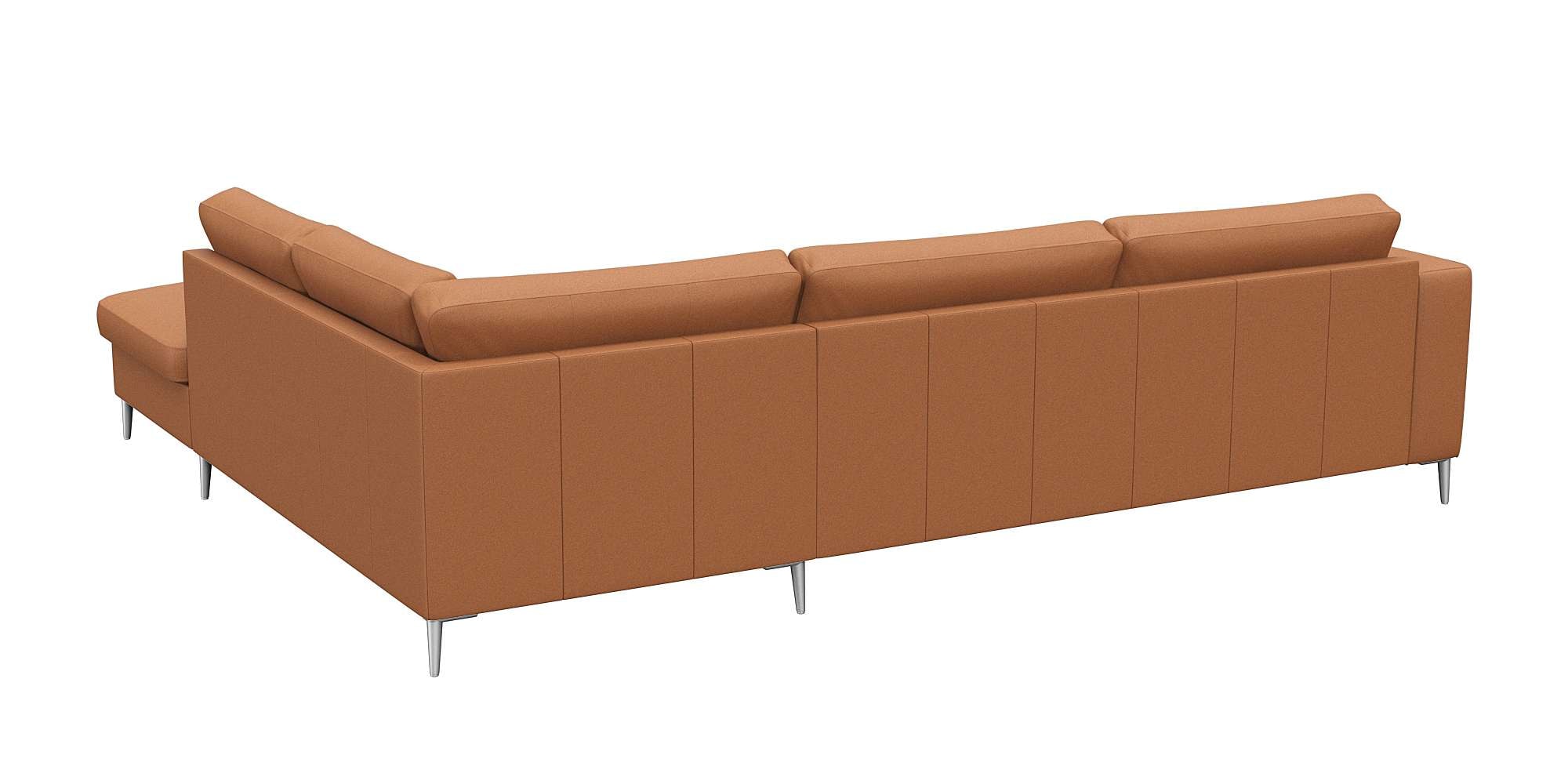 FLEXLUX Ecksofa »Fiore, super Sitzkomfort durch Kaltschaum im Sitz, L-Form«, breite Armlehnen, Füße Alu