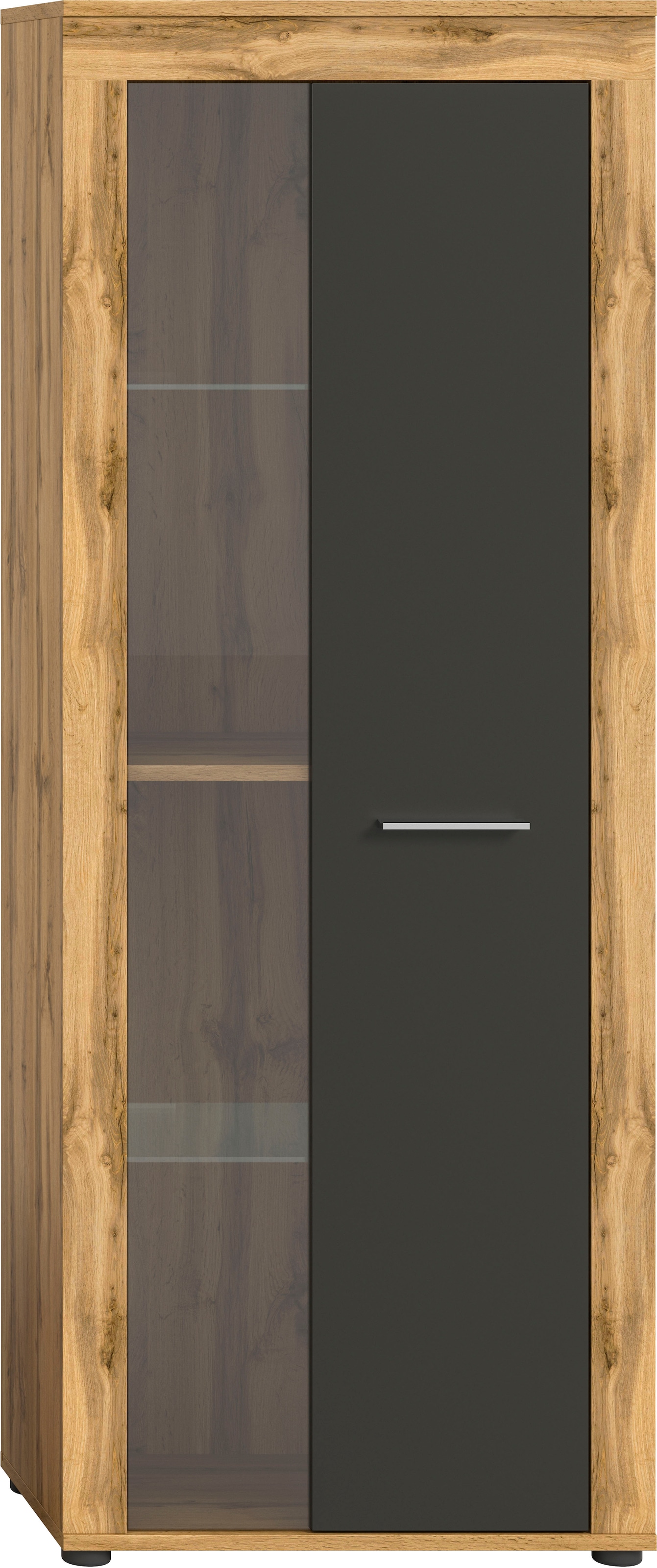 INOSIGN Vitrine »Aosta, Höhe 159 cm, in verschiedenen Farbausführungen«, 1 Tür, 3 Einlegeböden, 4 Fächer, Wohnzimmer, Standvitrine, Glasvitrine