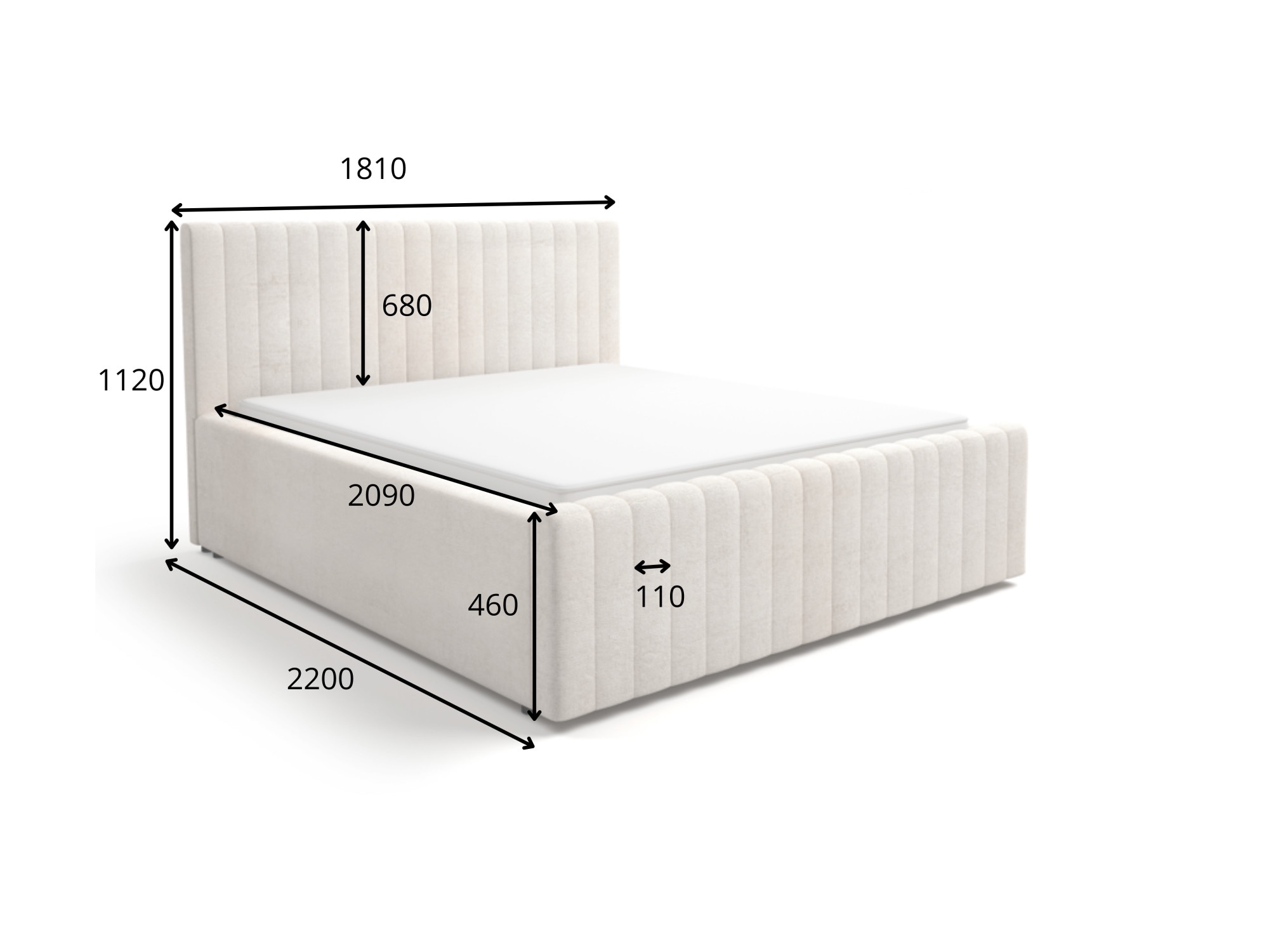 Home affaire Polsterbett »MOIVRE wahlweise mit/ohne Bettkasten, Breite Liegefläche 160/180 cm«