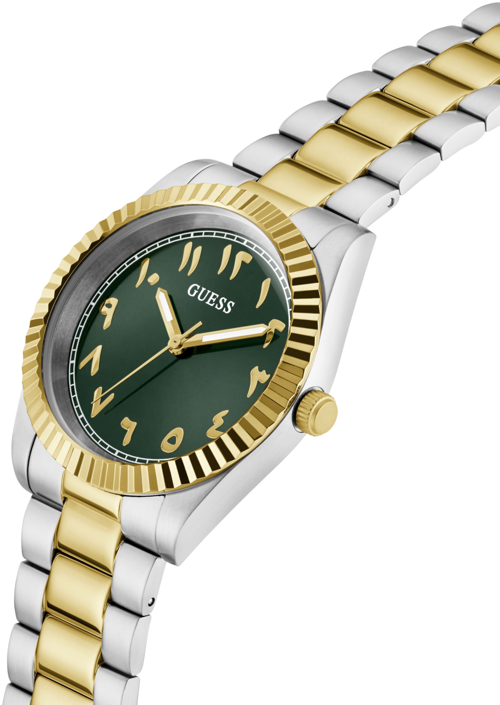 Guess Quarzuhr »CONNOISSEUR« Armbanduhr, Herrenuhr, Edelstahlarmband, analog