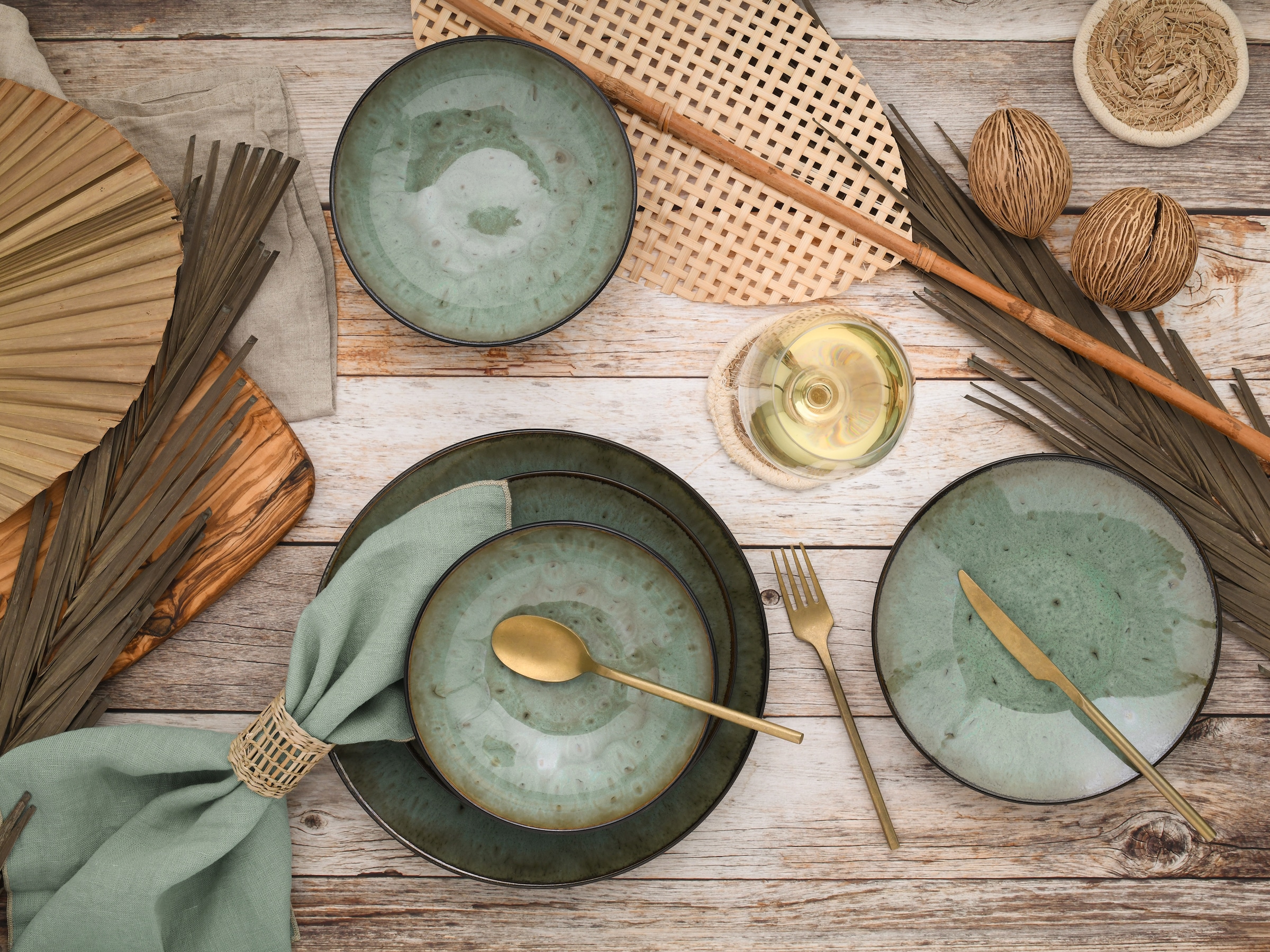 CreaTable Teller-Set »Jawa, Teller Set 18-tlg« Reaktivglasur