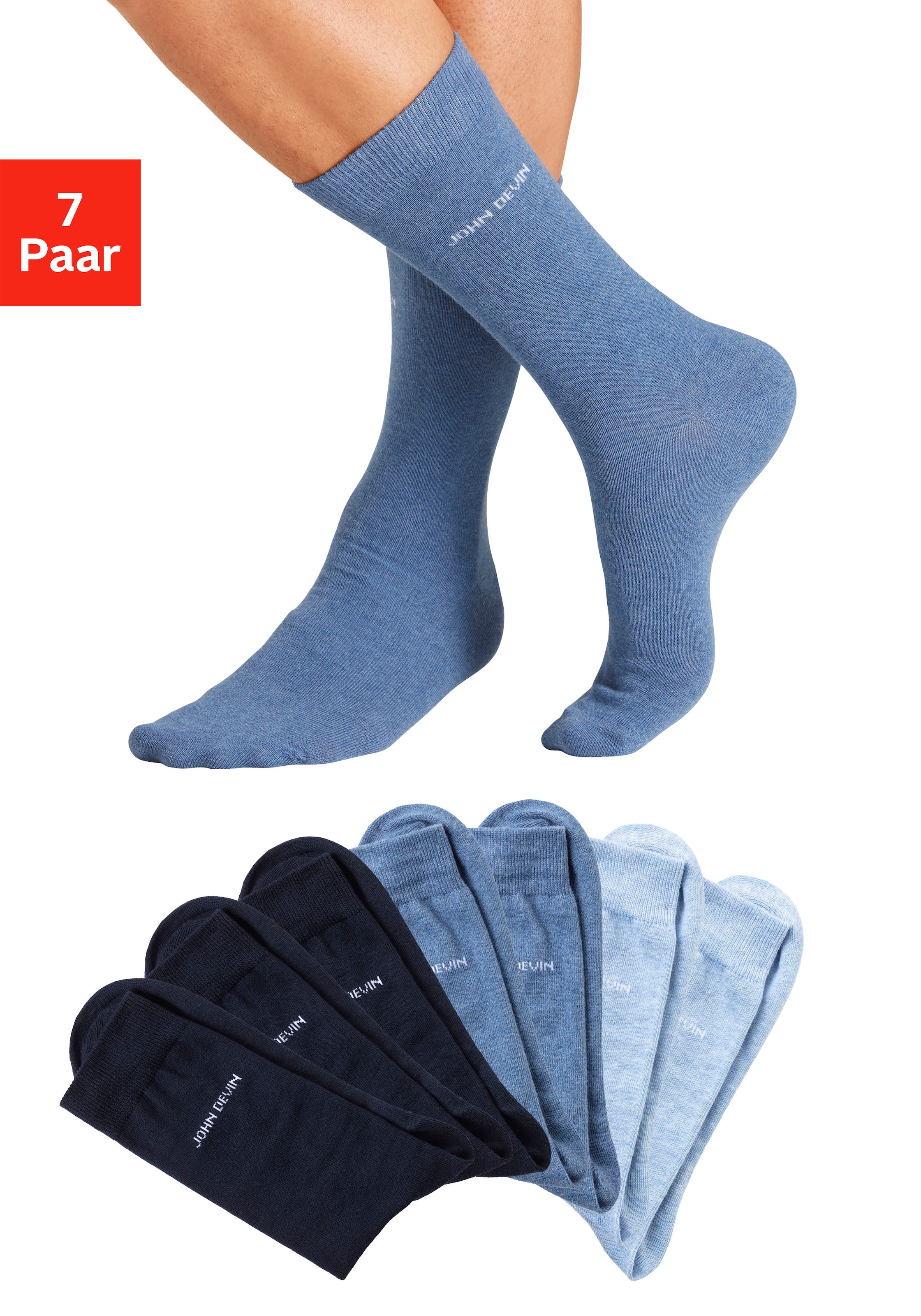 John Devin Basicsocken, (Packung, 7 Paar), für jeden Tag