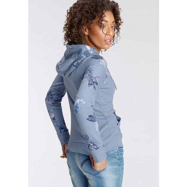 KangaROOS Kapuzensweatjacke, mit blumigem Druck im Hawaii-Look - NEUE  KOLLEKTION bei ♕