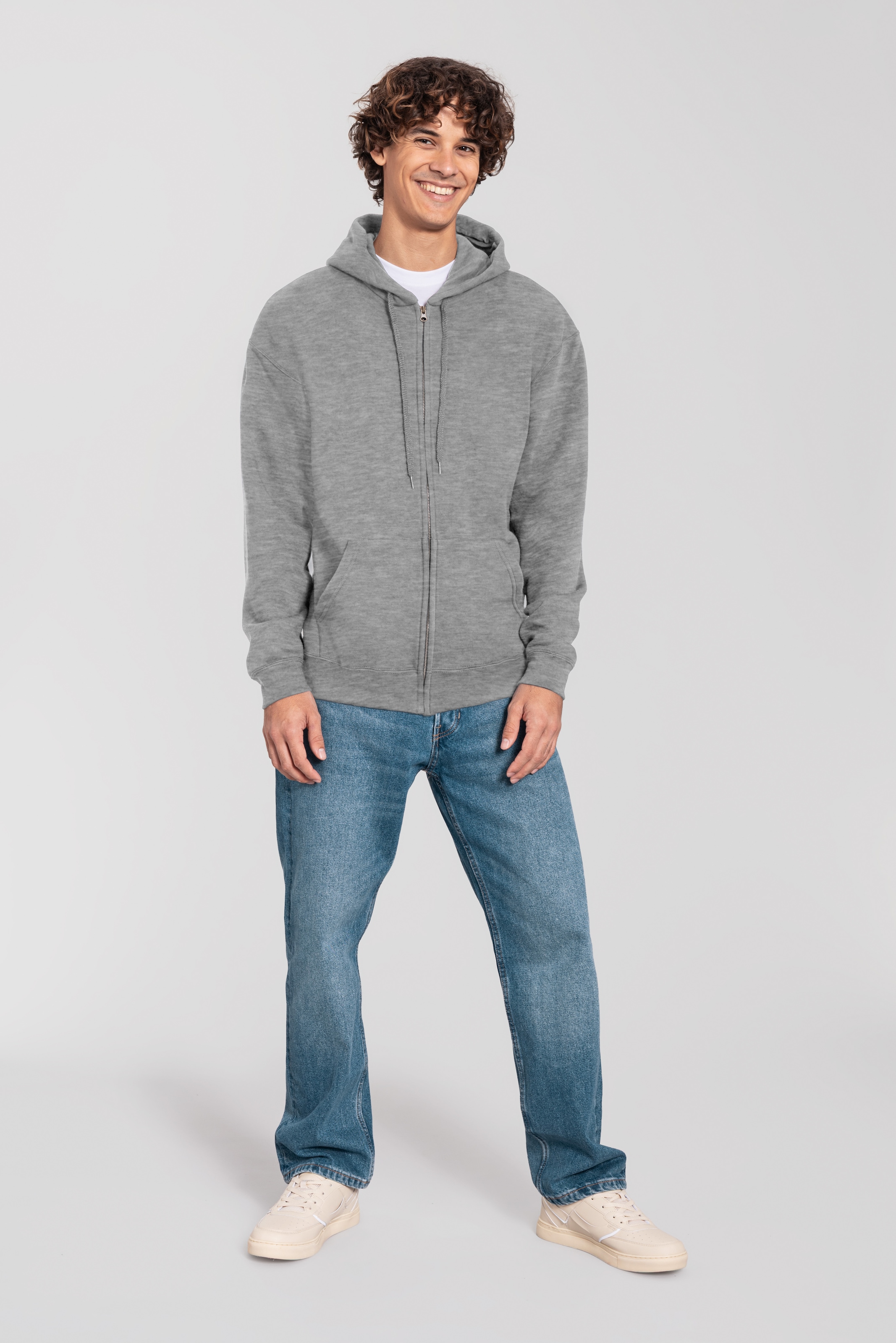 Fruit of the Loom Kapuzensweatjacke »Iconic Premium Hooded Sweat Jacket« mit Kordelzug, meliert, normal geschnitten