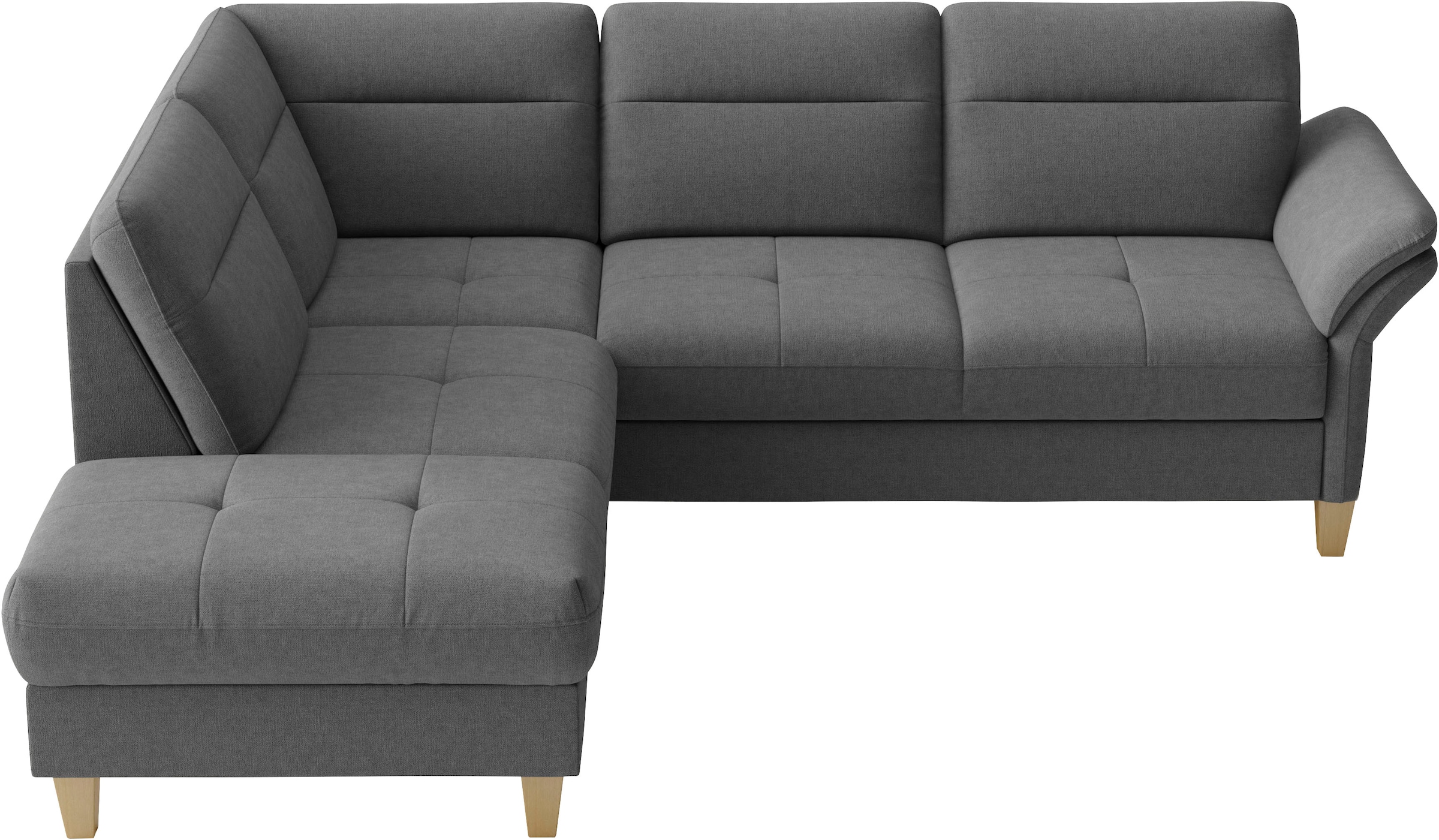 sit&more Ecksofa »Pamela, B: 218 cm, L-Form, wahlweise mit Schlaffunktion und Bettkasten« mit Federkern