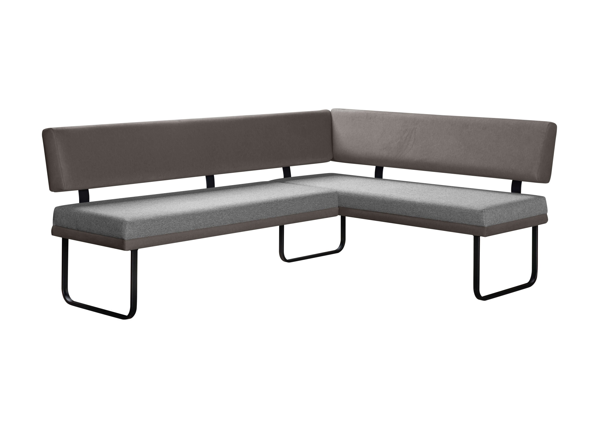 OTTO home Eckbank »Gabi Esszimmerbank, Bank, Küchenbank, Polsterbank« Gestell aus matt-schwarzem Flachmetall, stabil, 2-Stoff-Design