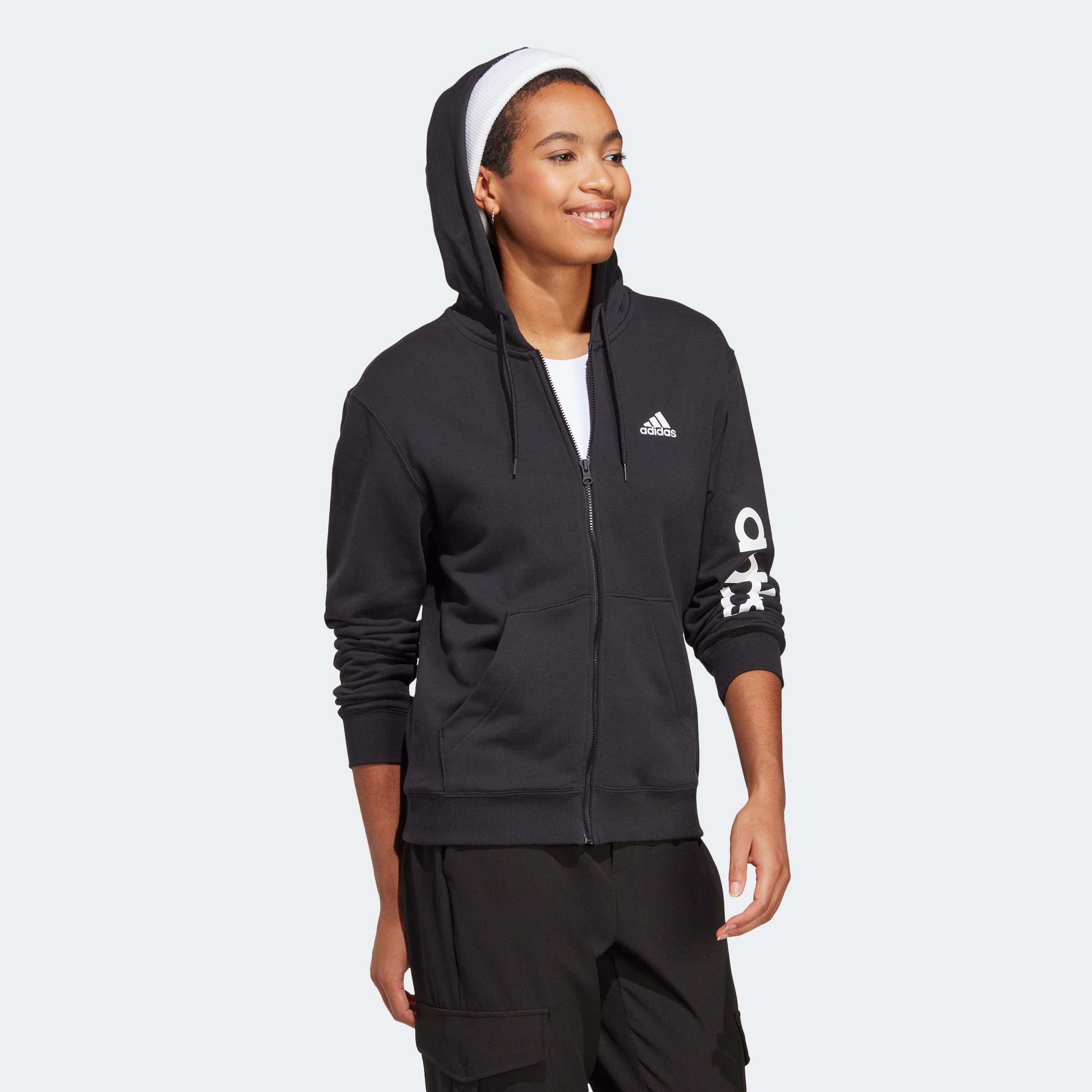 adidas Sportswear Kapuzensweatjacke »ESSENTIALS LINEAR FRENCH TERRY KAPUZENJACKE«
