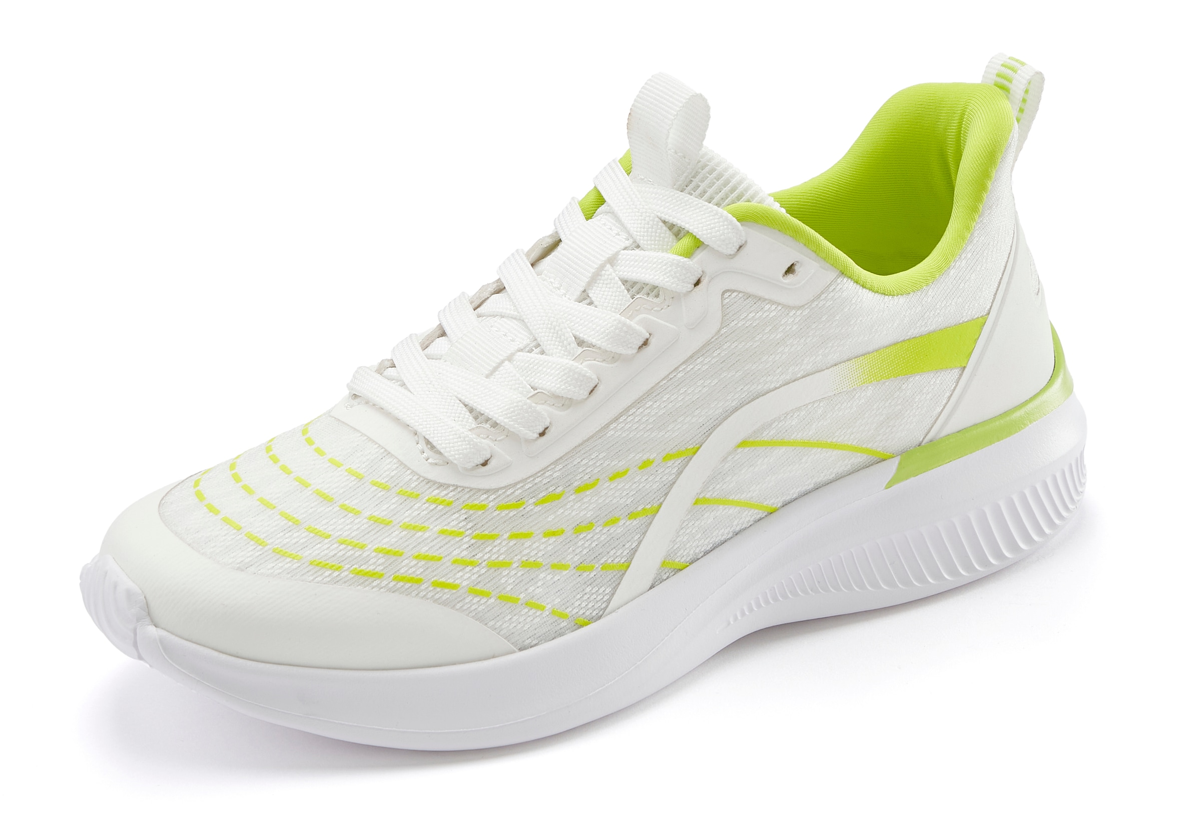 LASCANA Sneaker »Halbschuh, Schnürschuh, Freizeitschuh«, aus Textil mit Farbakzenten